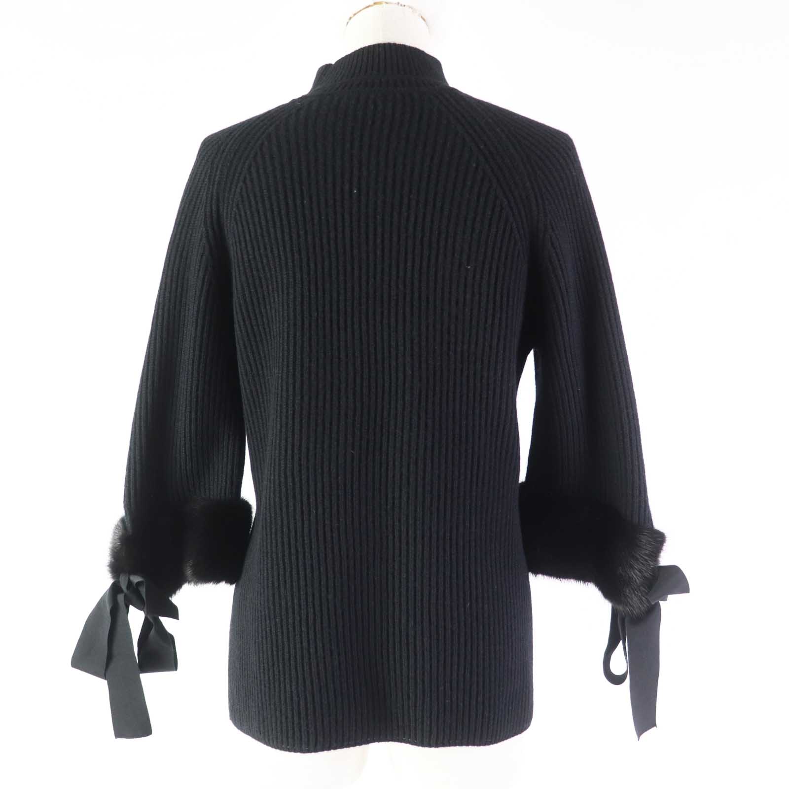 Fendi Cashmere Mink Knit Black 36 Women