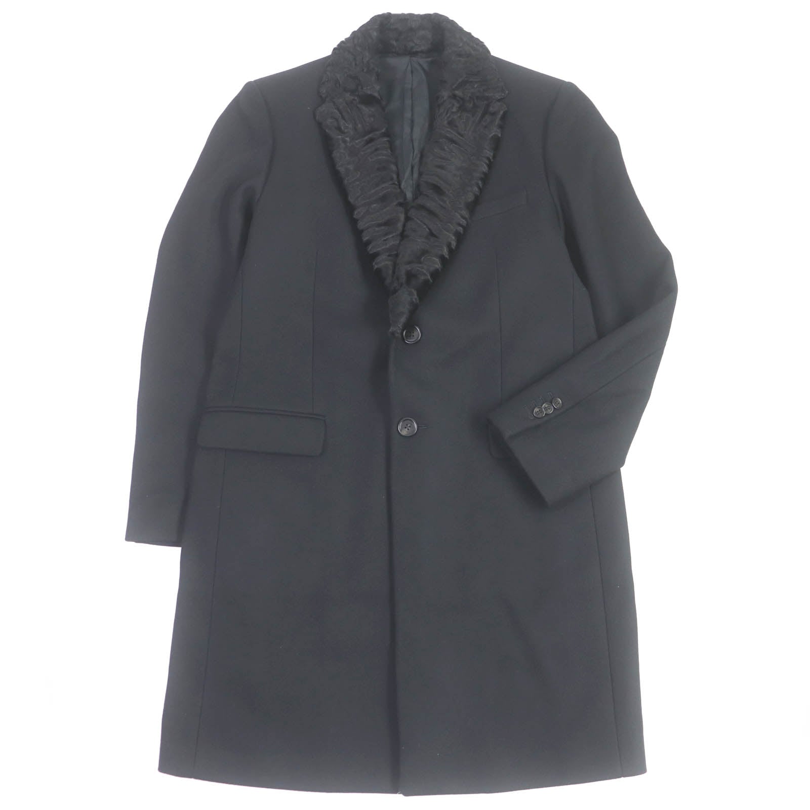 Fendi Wool Nylon Cashmere Chester Coat Black