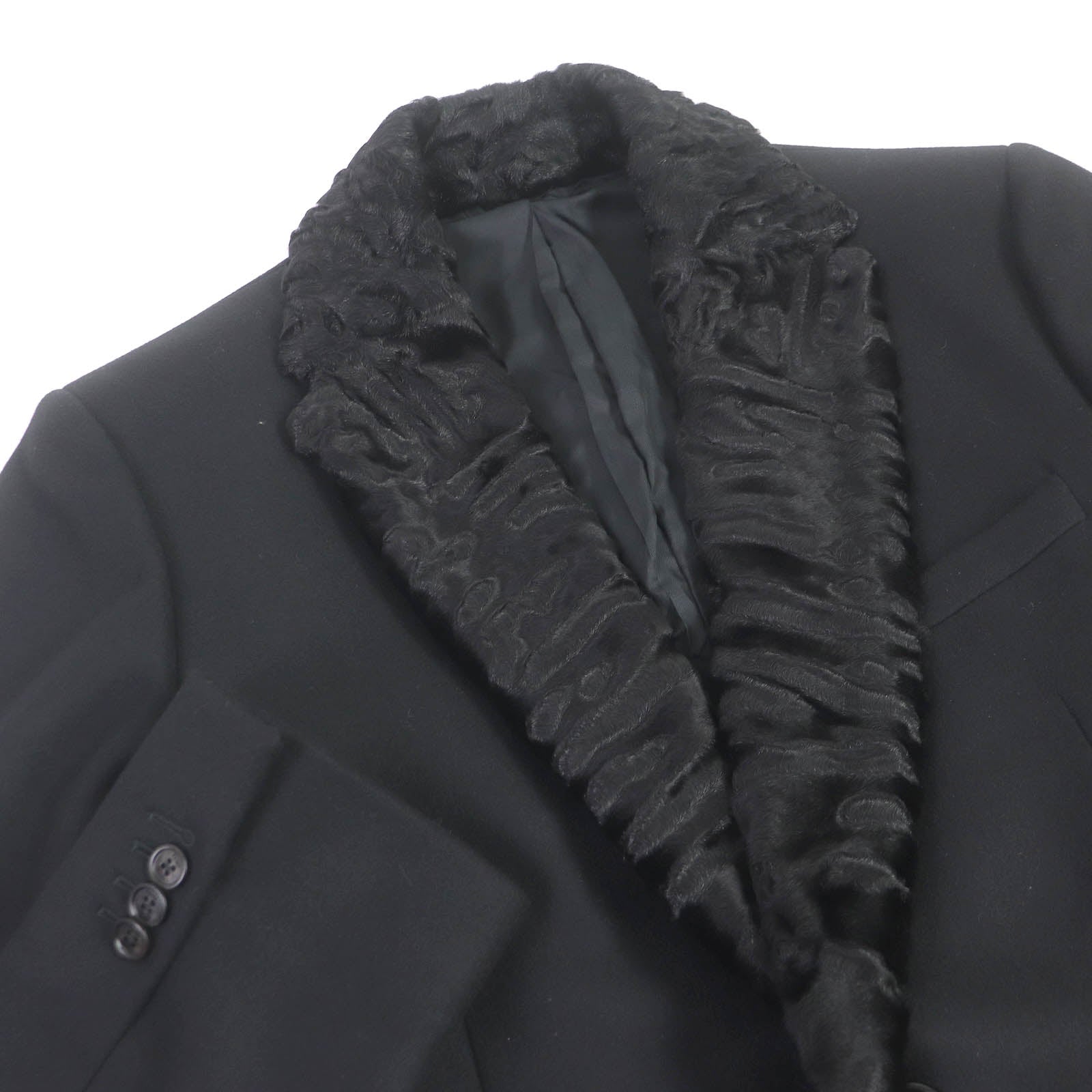 Fendi Wool Nylon Cashmere Chester Coat Black