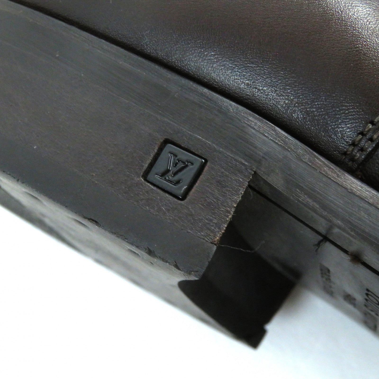 Louis Vuitton Leather Business Shoes Dark Brown 7.5