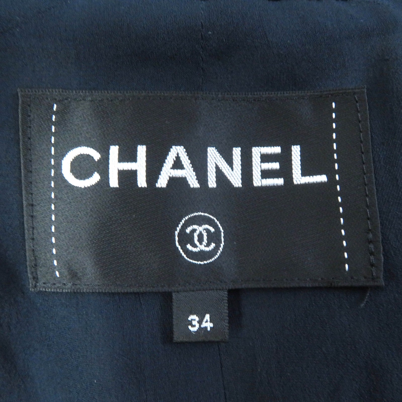 Chanel Tweed Long Tailored Jacket Black 34