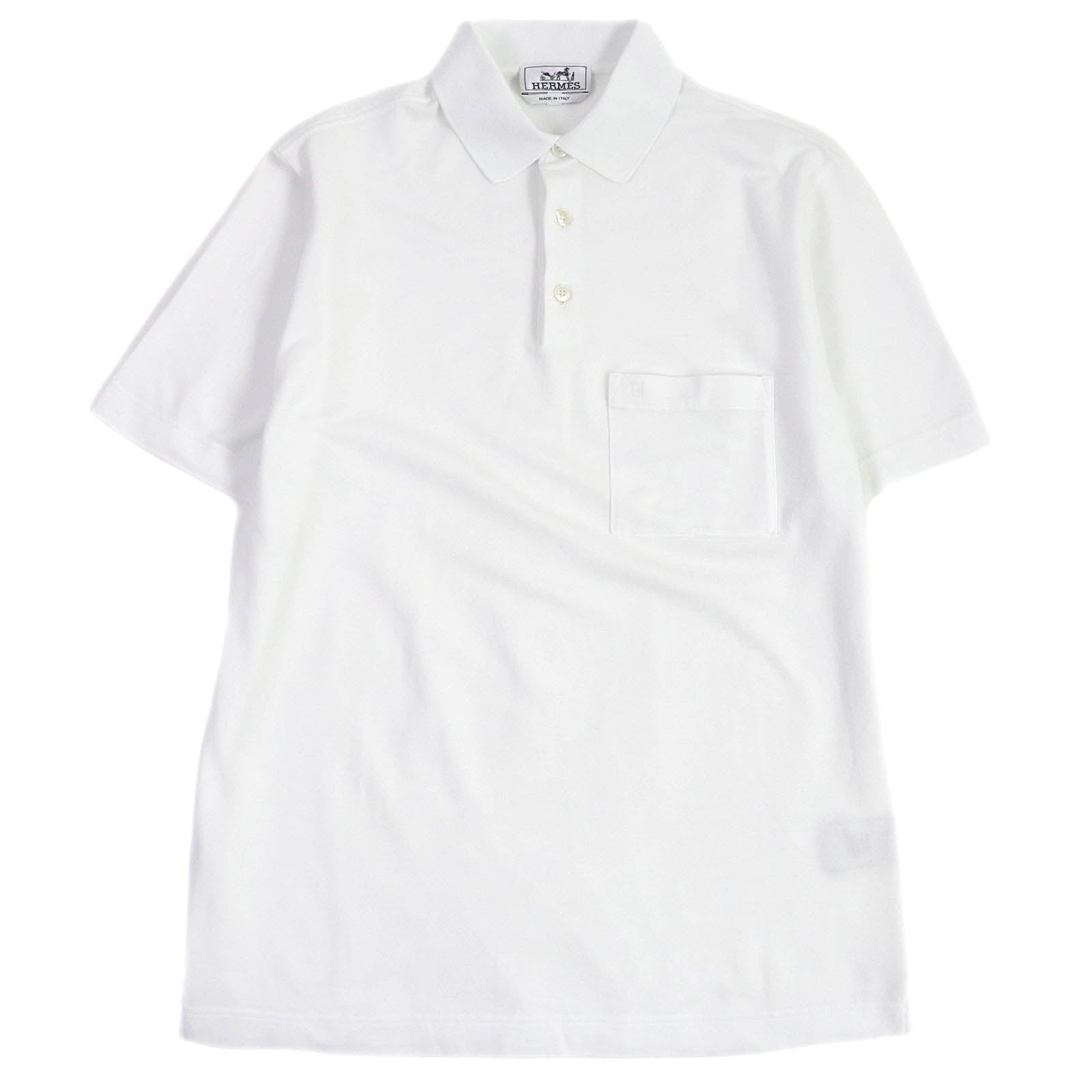 HERMES Cotton H Logo Embroidered Polo Shirt S