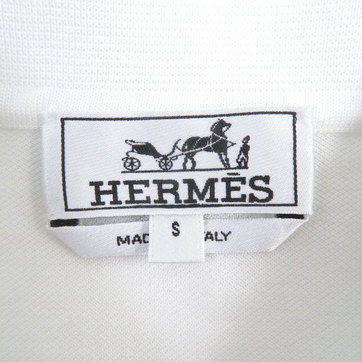 HERMES Cotton H Logo Embroidered Polo Shirt S