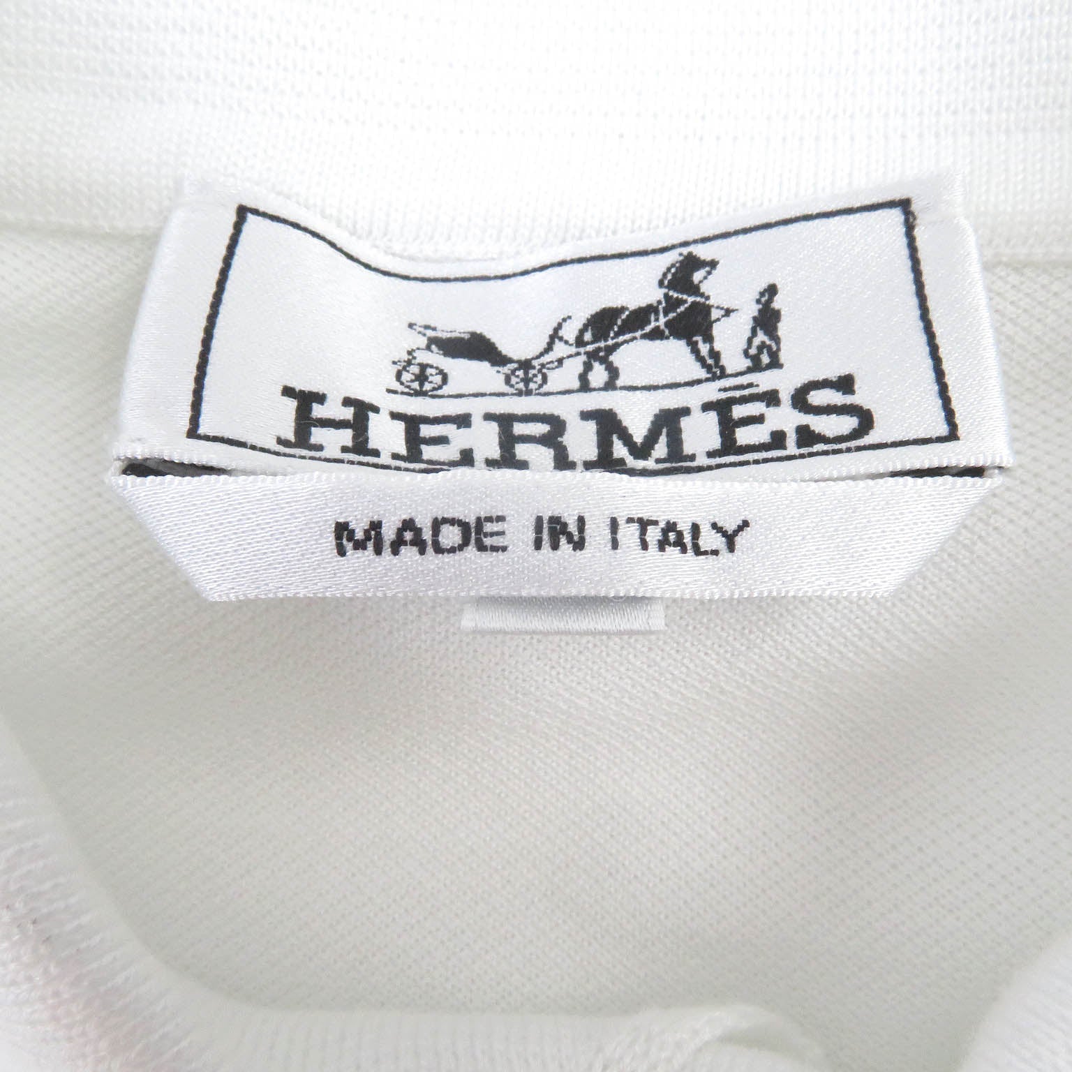 HERMES Cotton H Logo Embroidered Polo Shirt S