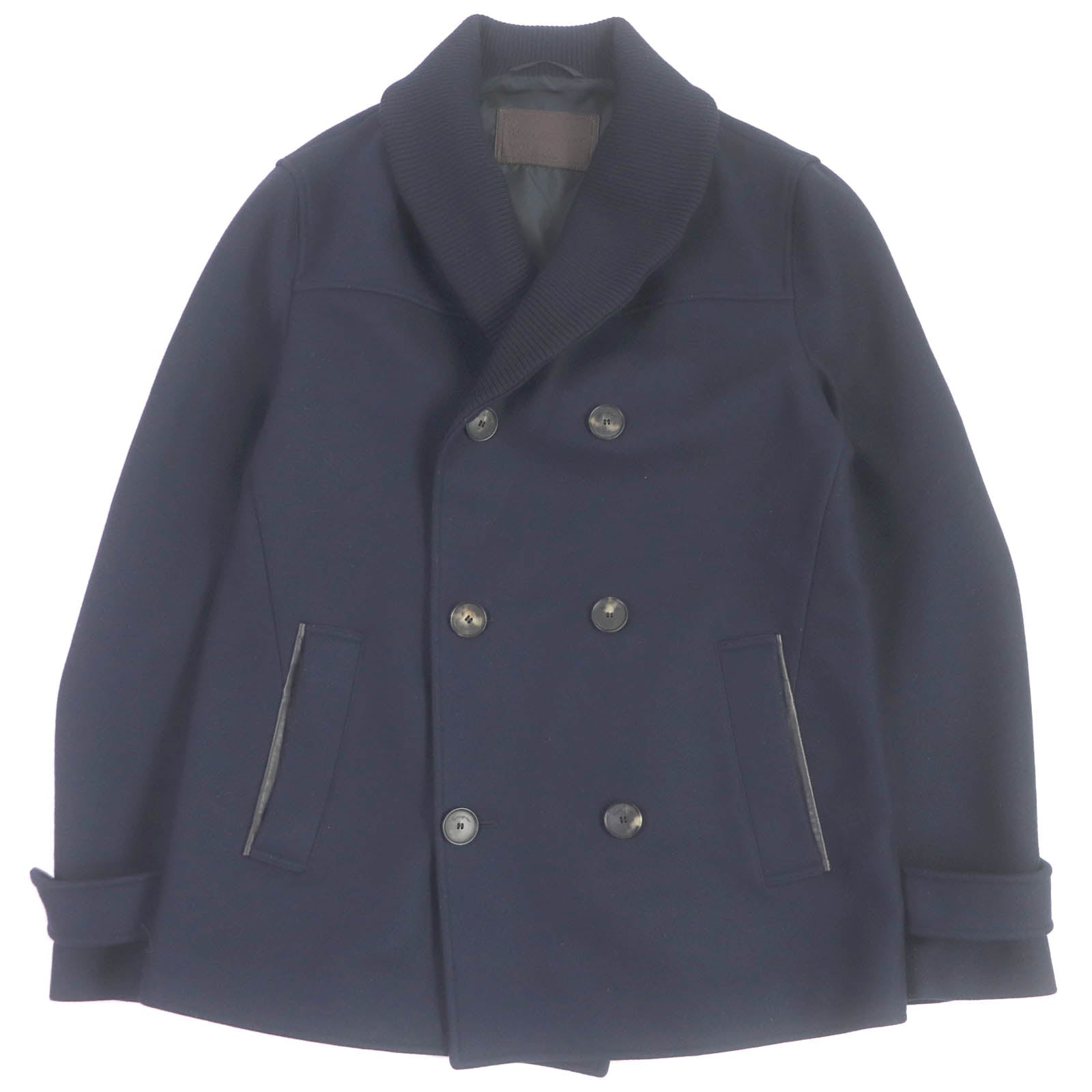 Salvatore Ferragamo Wool Blend Double-Breasted Peacoat