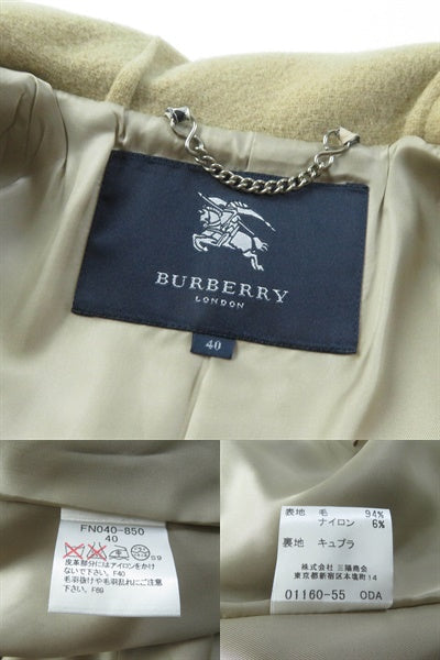 Burberry Wool Nylon Duffel Coat Beige Women