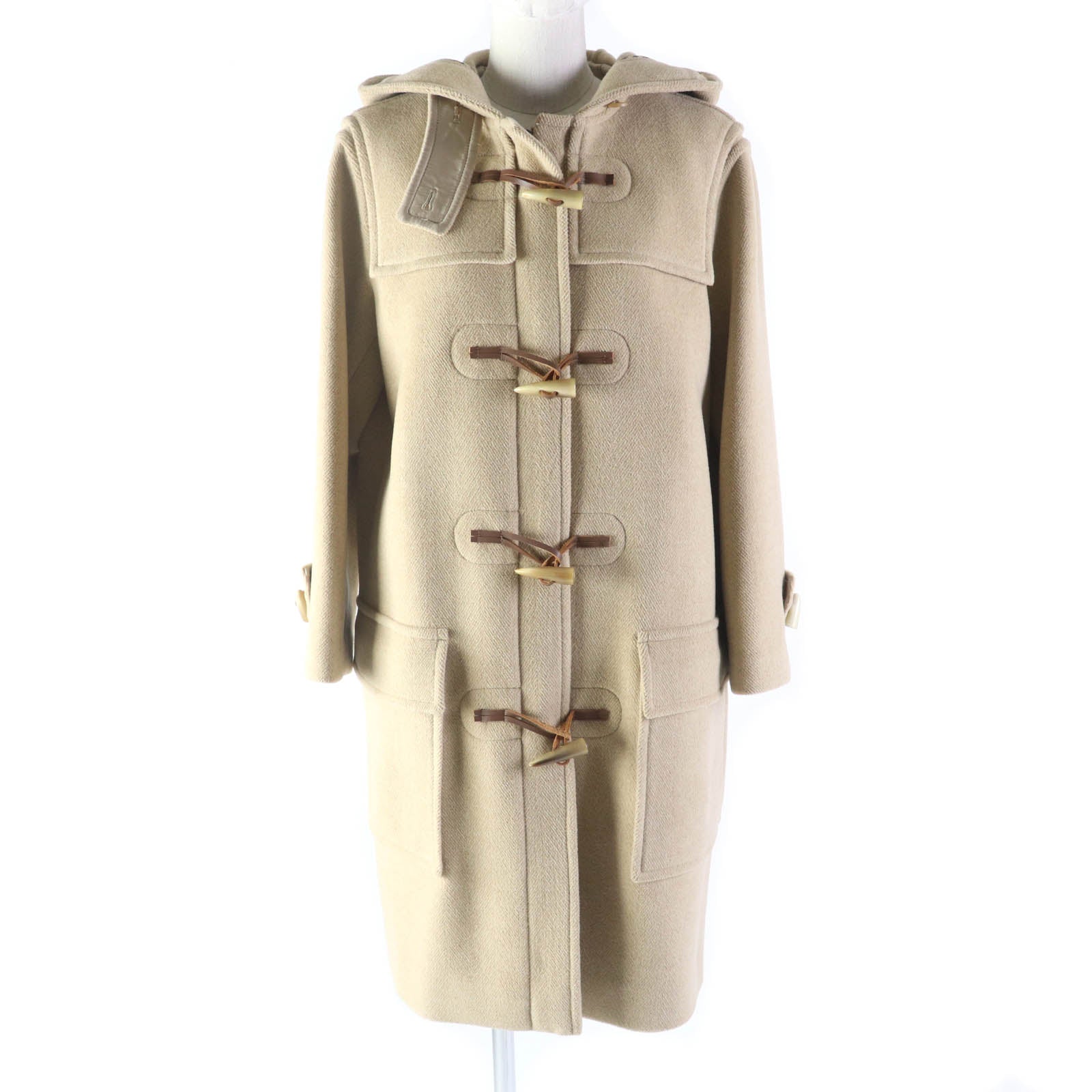 Burberry Wool Nylon Duffel Coat Beige Women