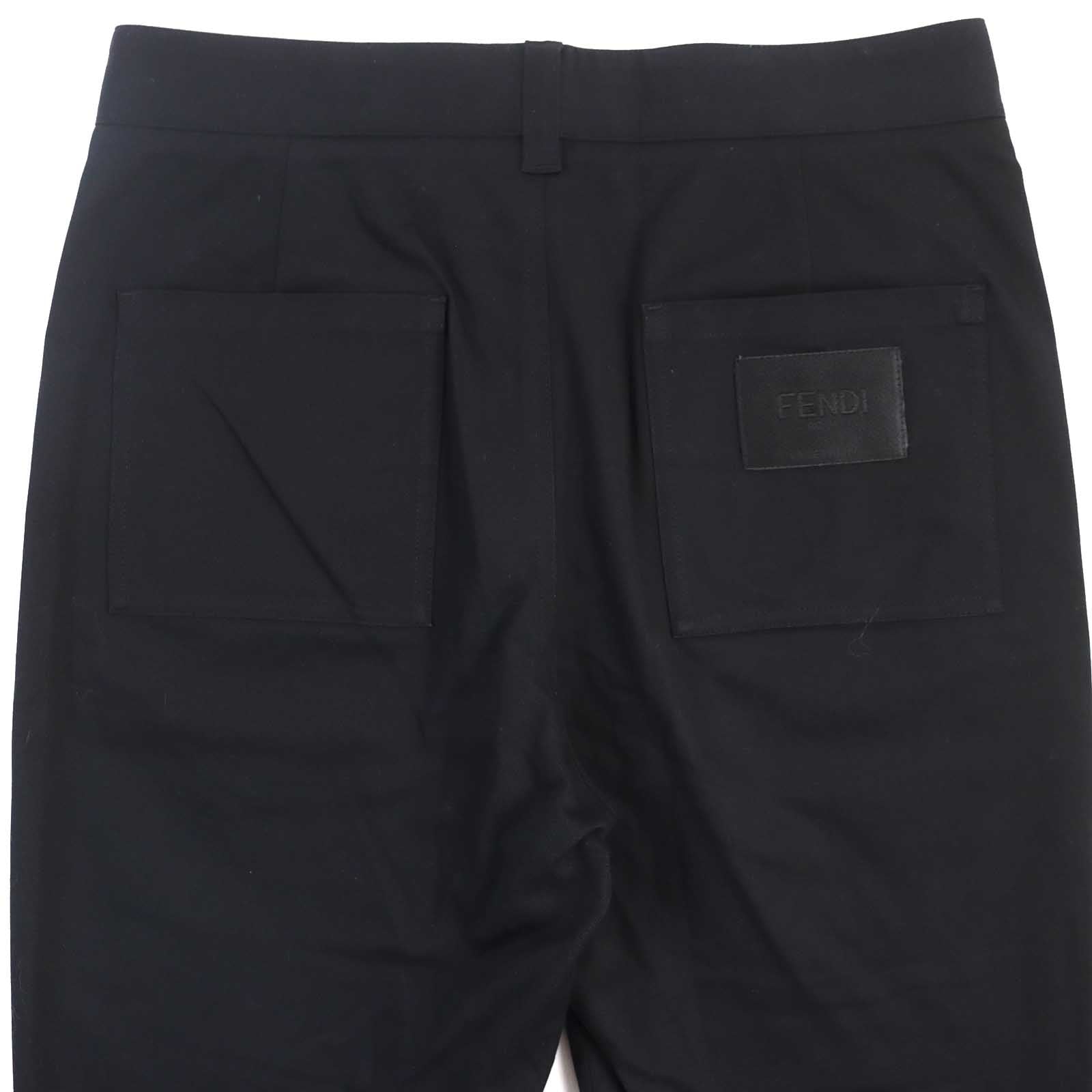 Fendi Cotton Gabardine Pants Black 46