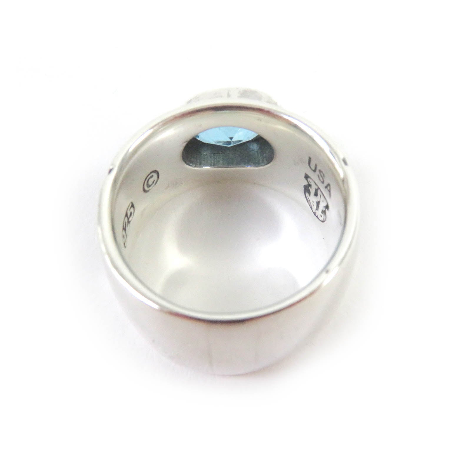 Celtic Vine Large Blue Topaz Ring SV925 Silver