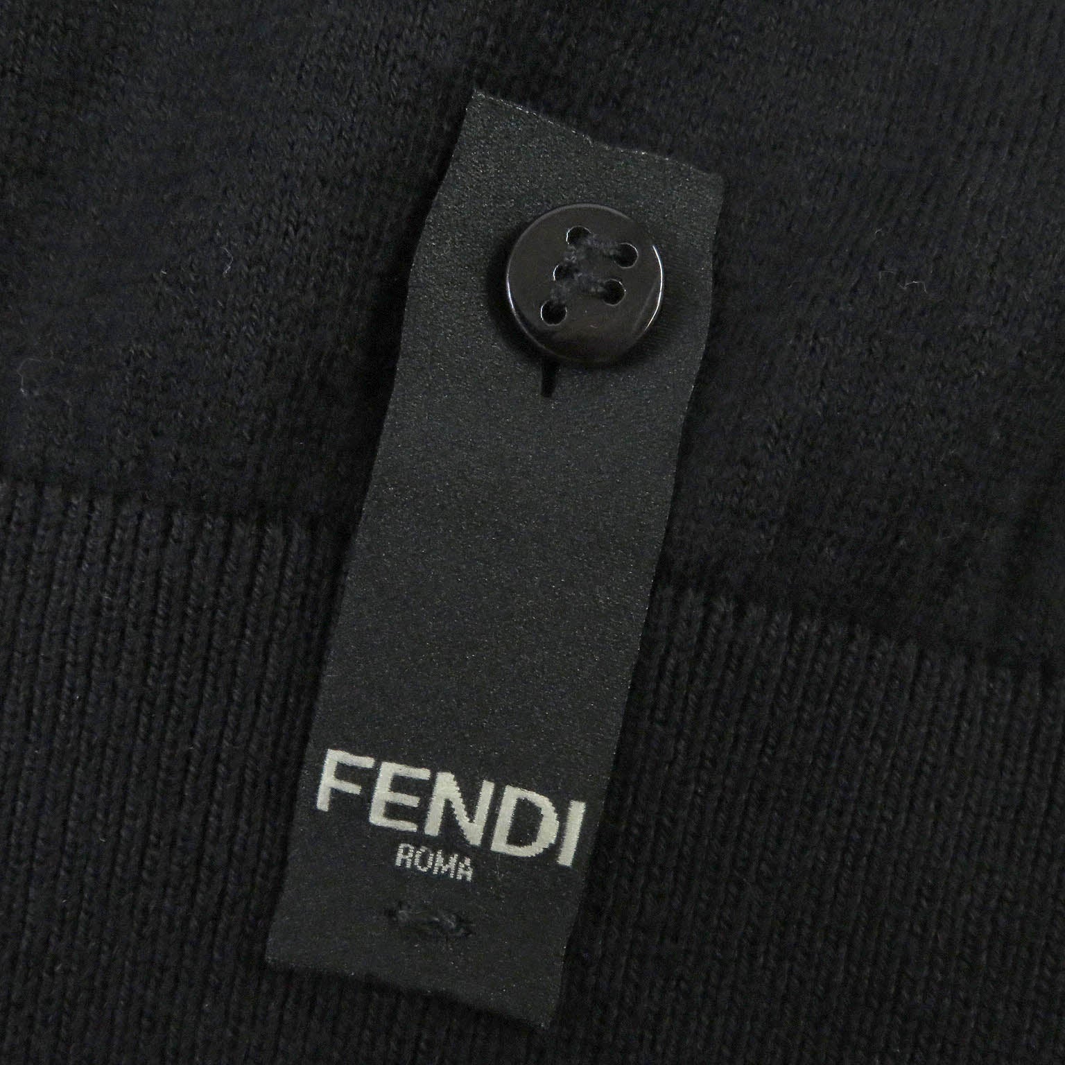 Fendi Cotton Cashmere Crew Neck Sweater Black