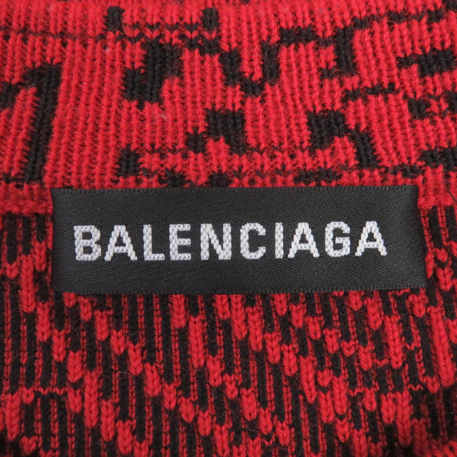 Balenciaga Slogan Jacquard Wool Nylon Sweater XS