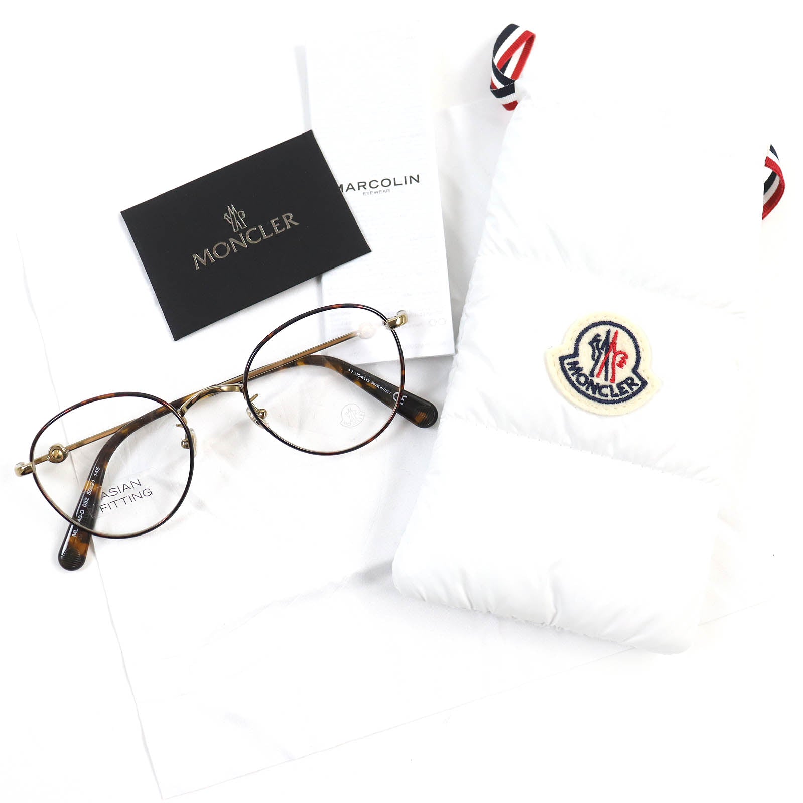 Moncler ML5140 Logo Metal Glasses Eyewear