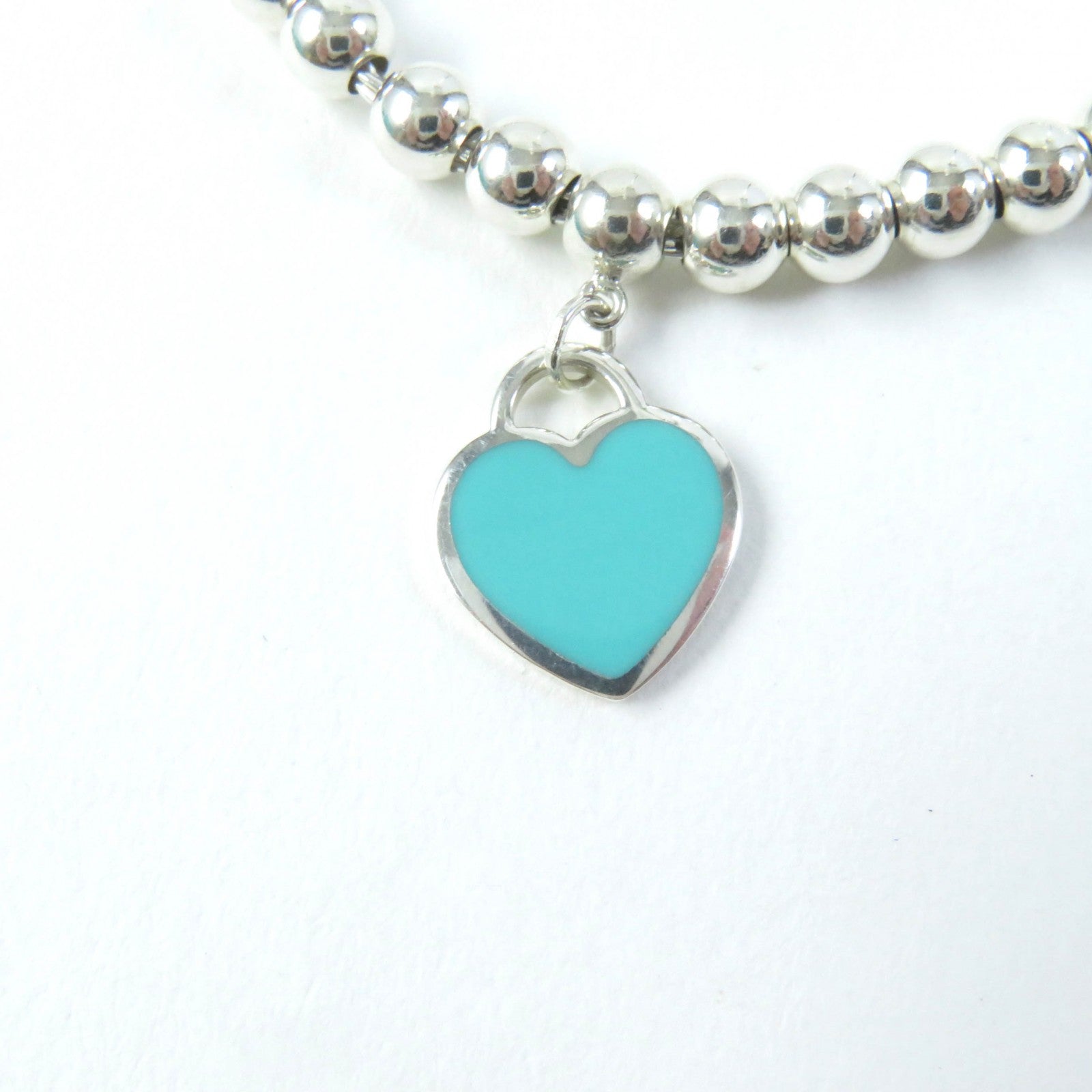 Tiffany & Co Blue Heart Tag Beaded Bracelet SV925