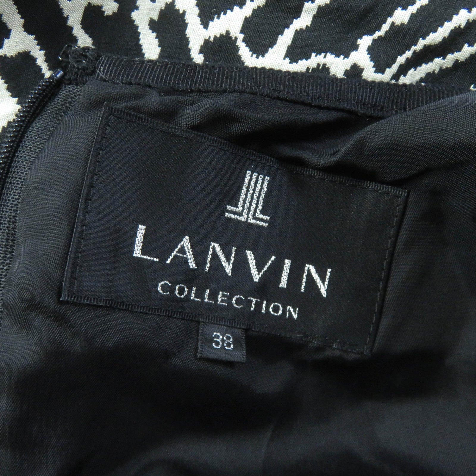 LANVIN COLLECTION Sleeveless Flared Dress Black White 38