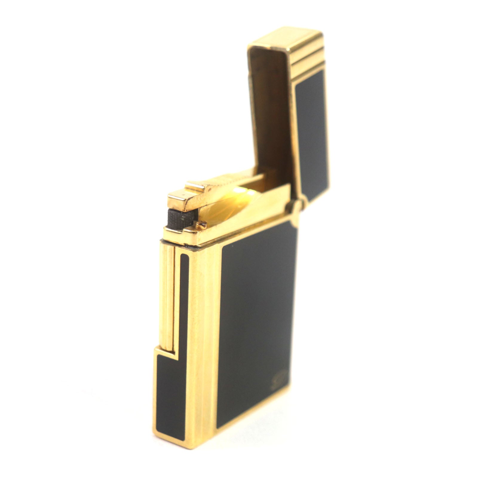 Dupont Gatsby Lacquer Roller Gas Lighter Black Gold