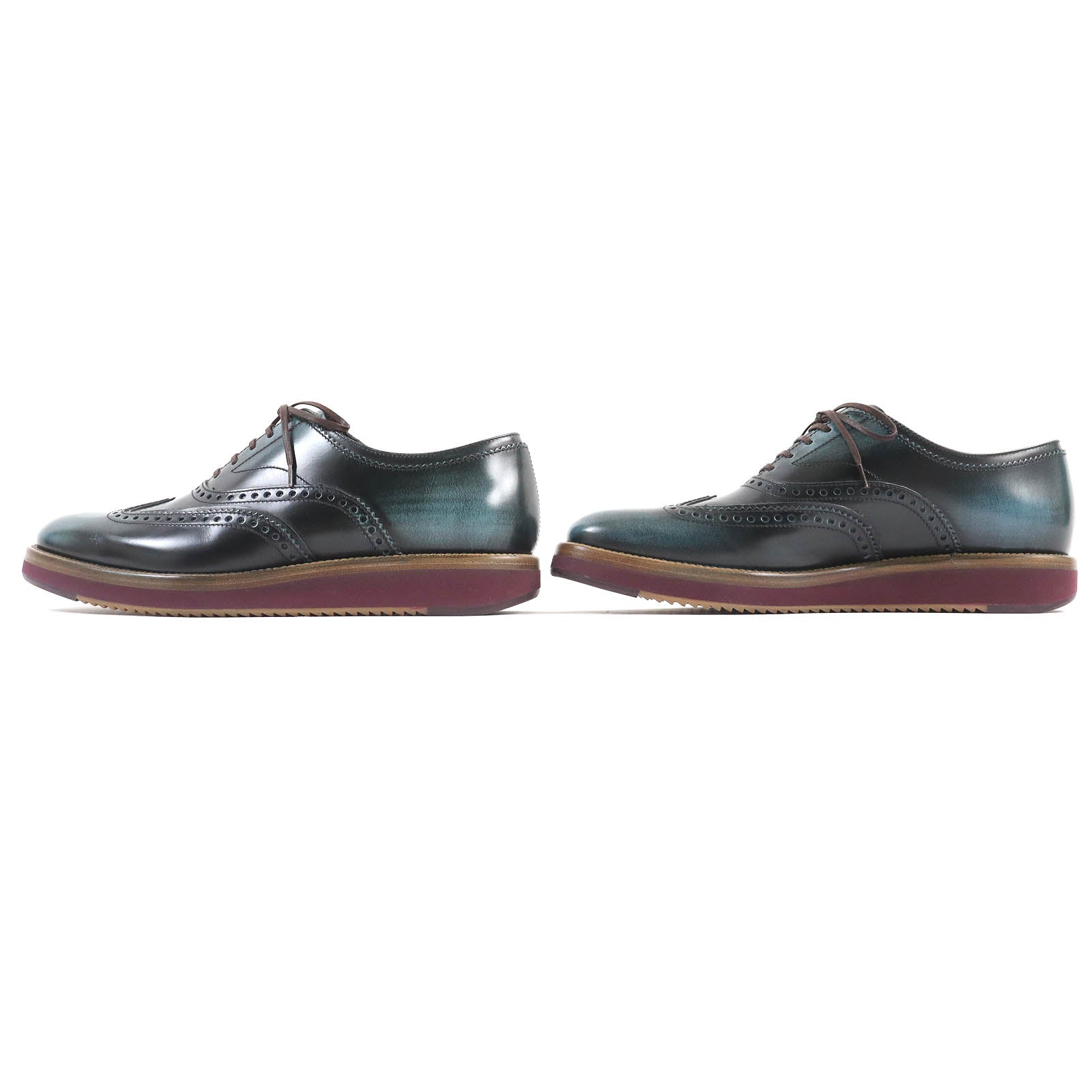 Salvatore Ferragamo Wingtip Wedge Sole Leather Shoes