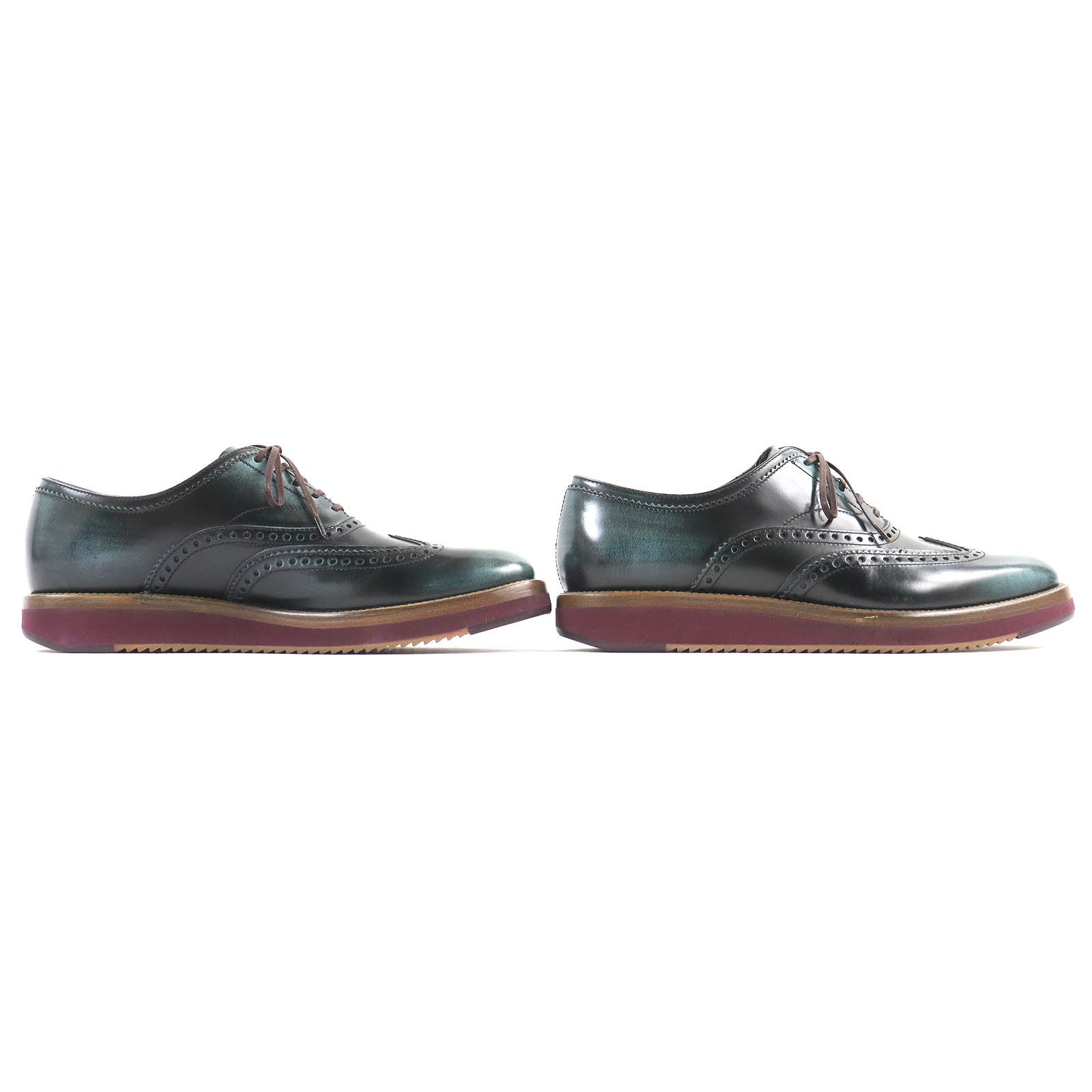 Salvatore Ferragamo Wingtip Wedge Sole Leather Shoes