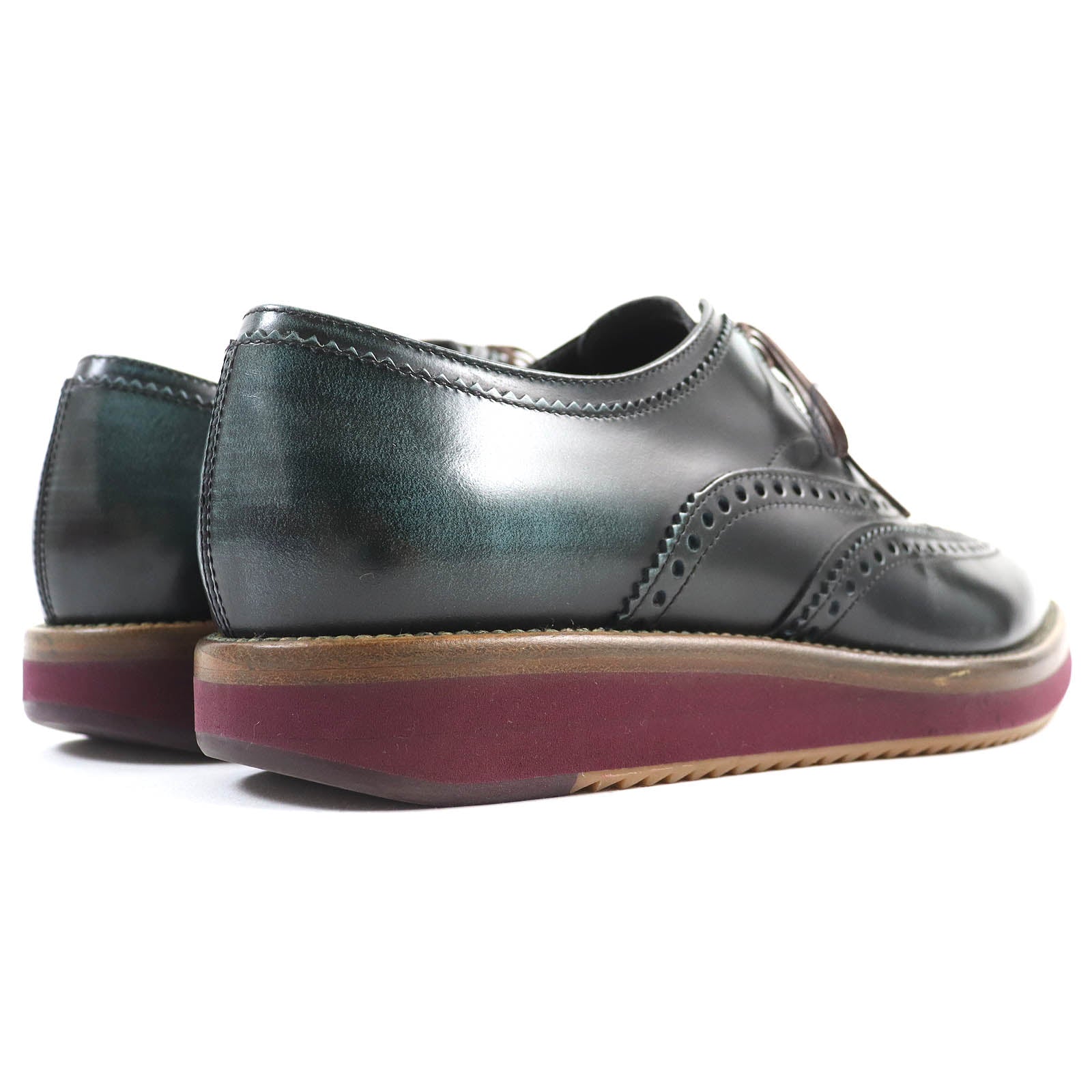 Salvatore Ferragamo Wingtip Wedge Sole Leather Shoes