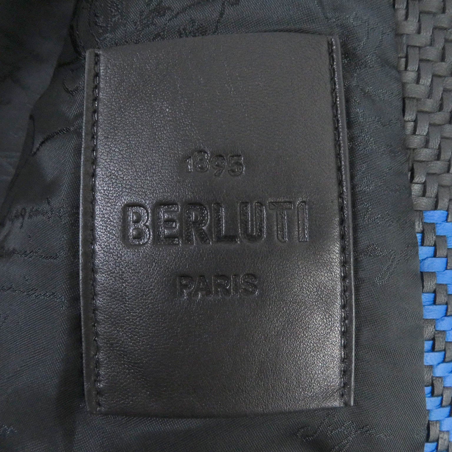 Berluti Lamb Leather Blouson Jacket Blue-Black