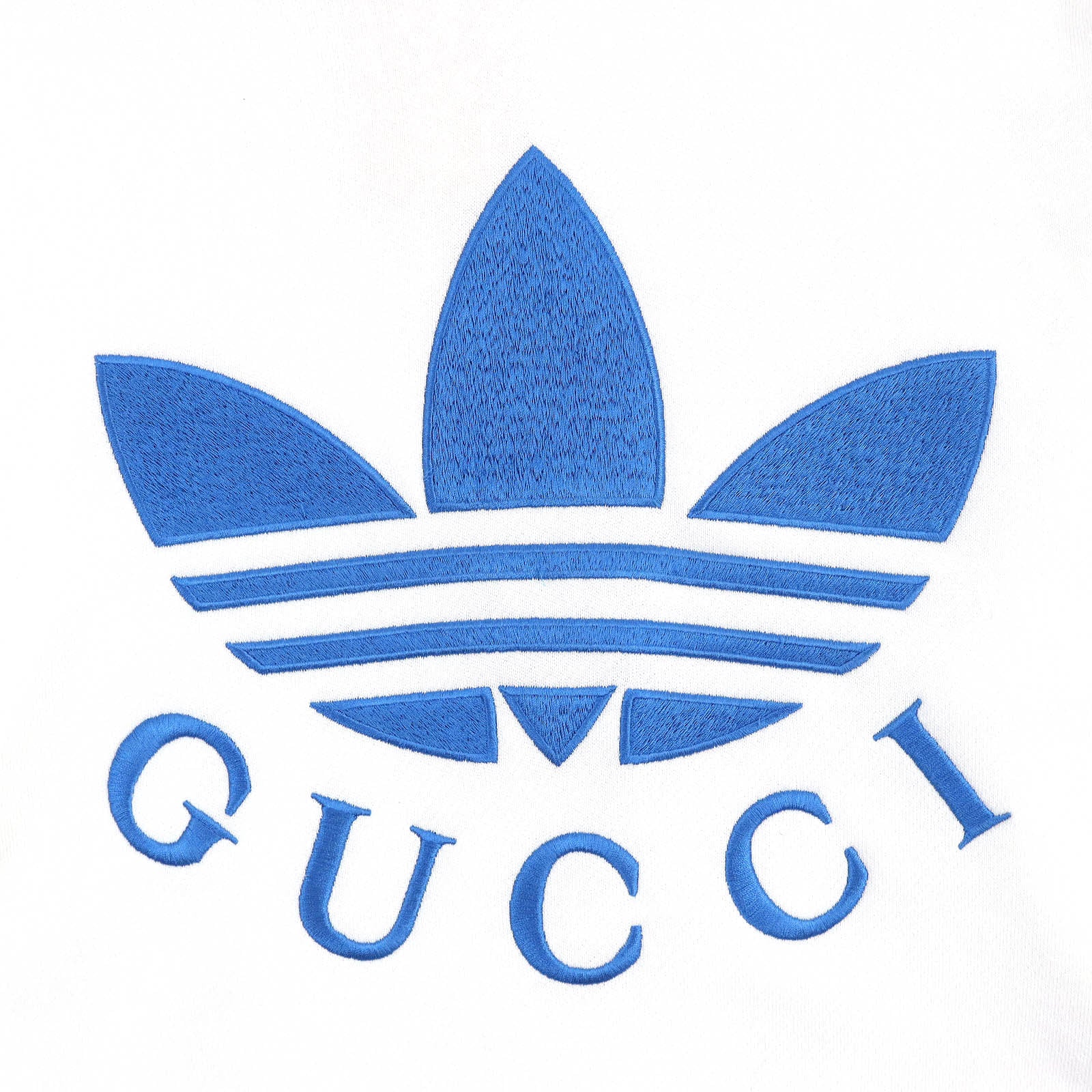 GUCCI adidas Cotton Hoodie Pullover White Blue M