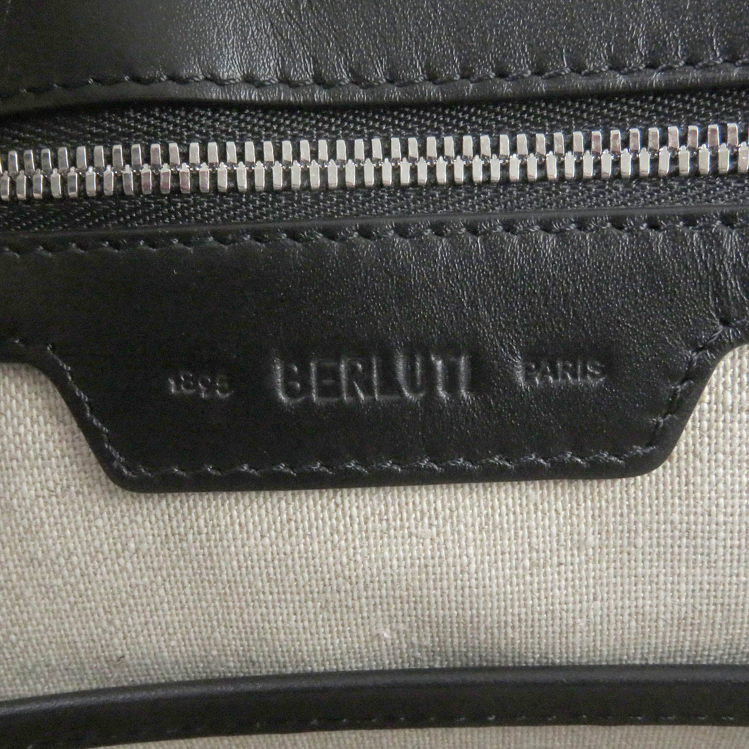 Berluti Leather Tote Bag Calligraphy Script