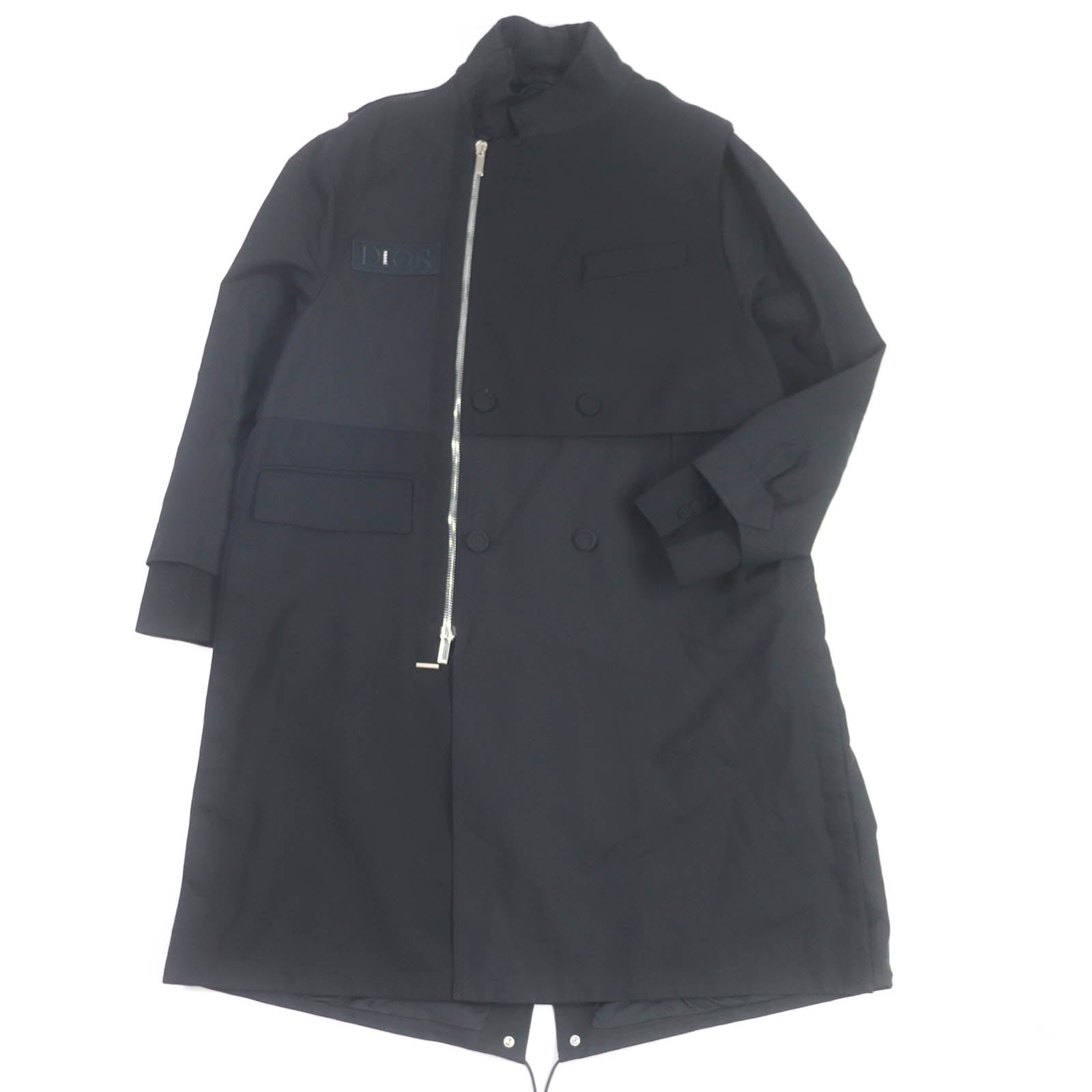 Dior sacai Parka Coat Black Cotton Wool Nylon