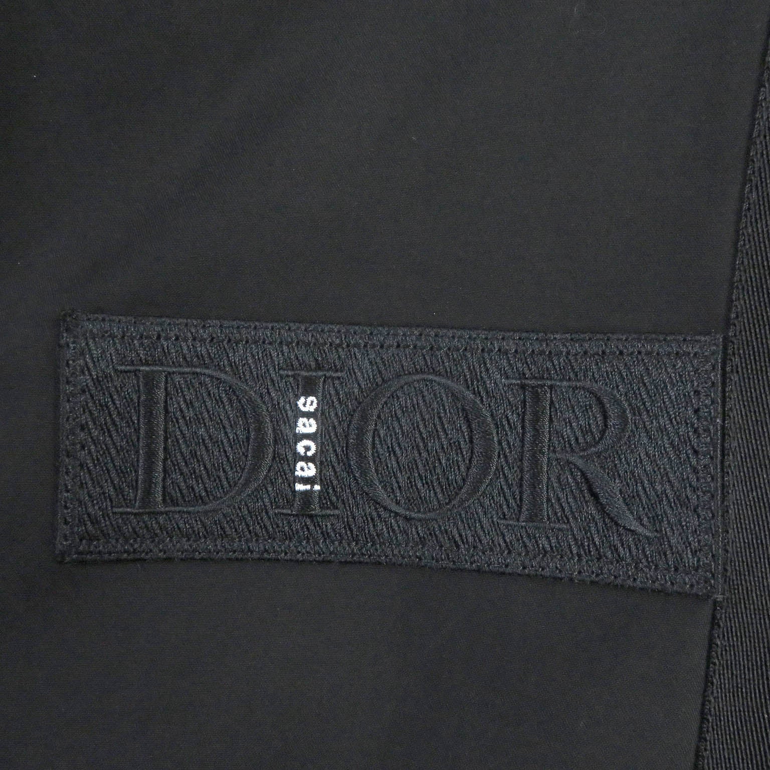 Dior sacai Parka Coat Black Cotton Wool Nylon