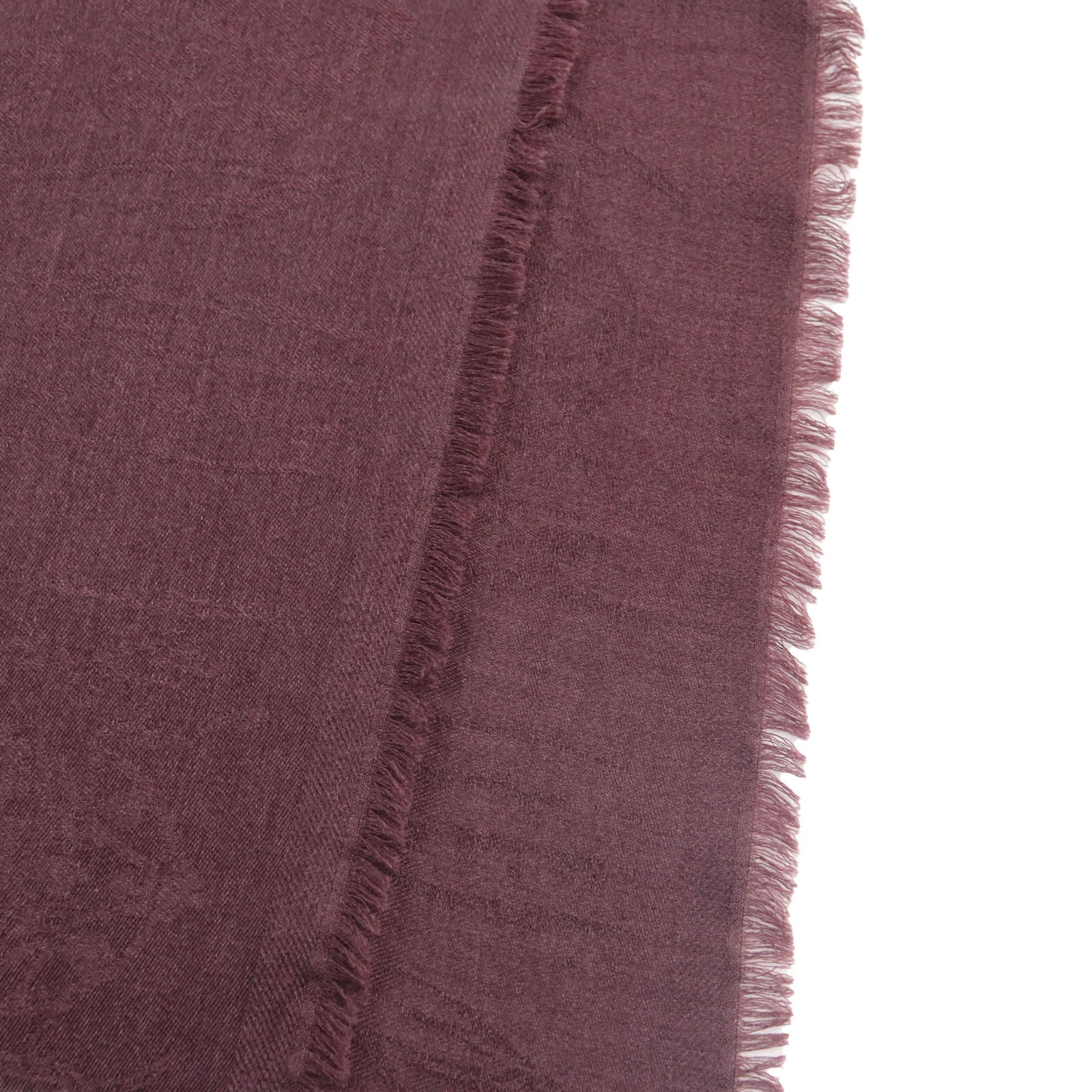 Berluti Cashmere Silk Calligraphy Fringe Stole Bordeaux