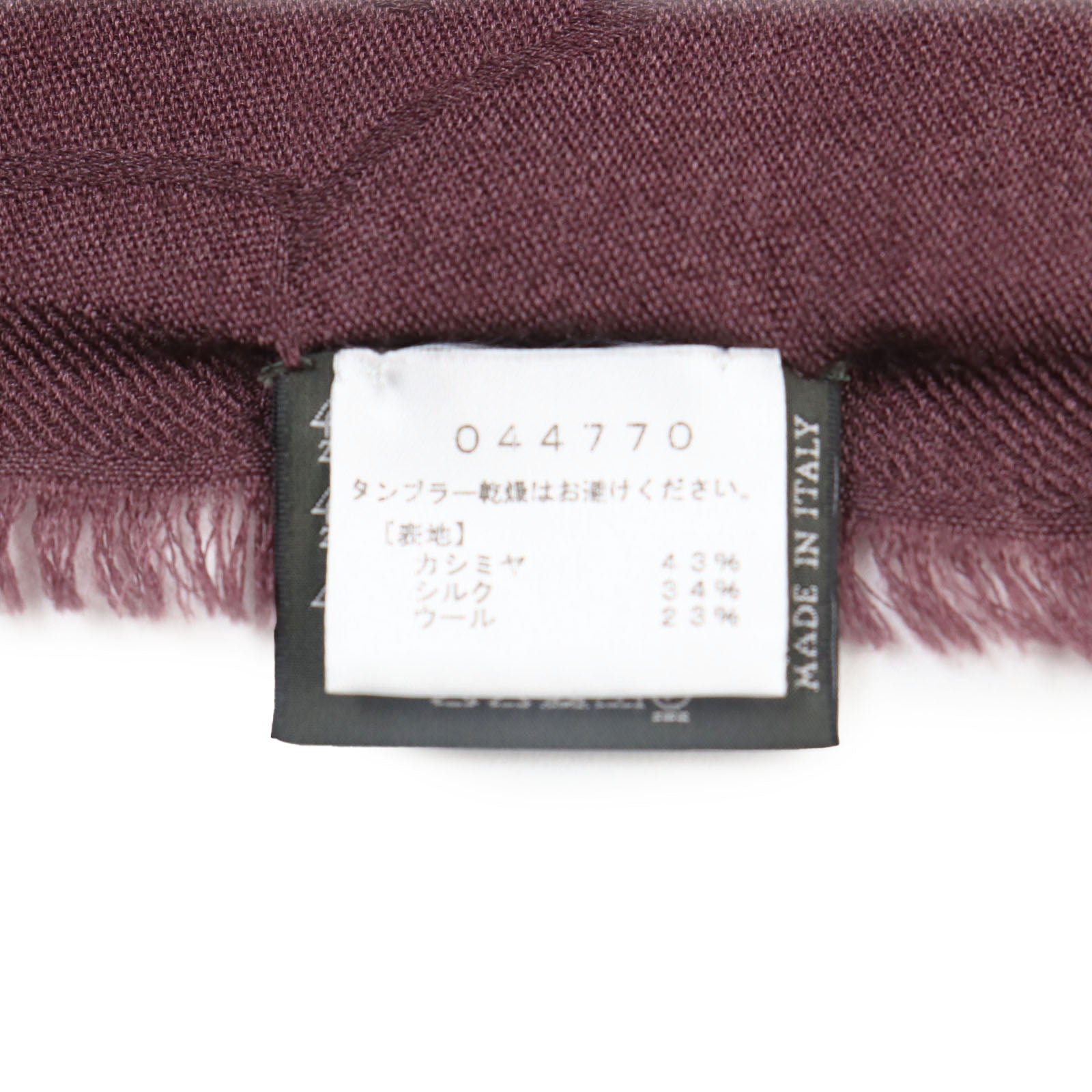 Berluti Cashmere Silk Calligraphy Fringe Stole Bordeaux