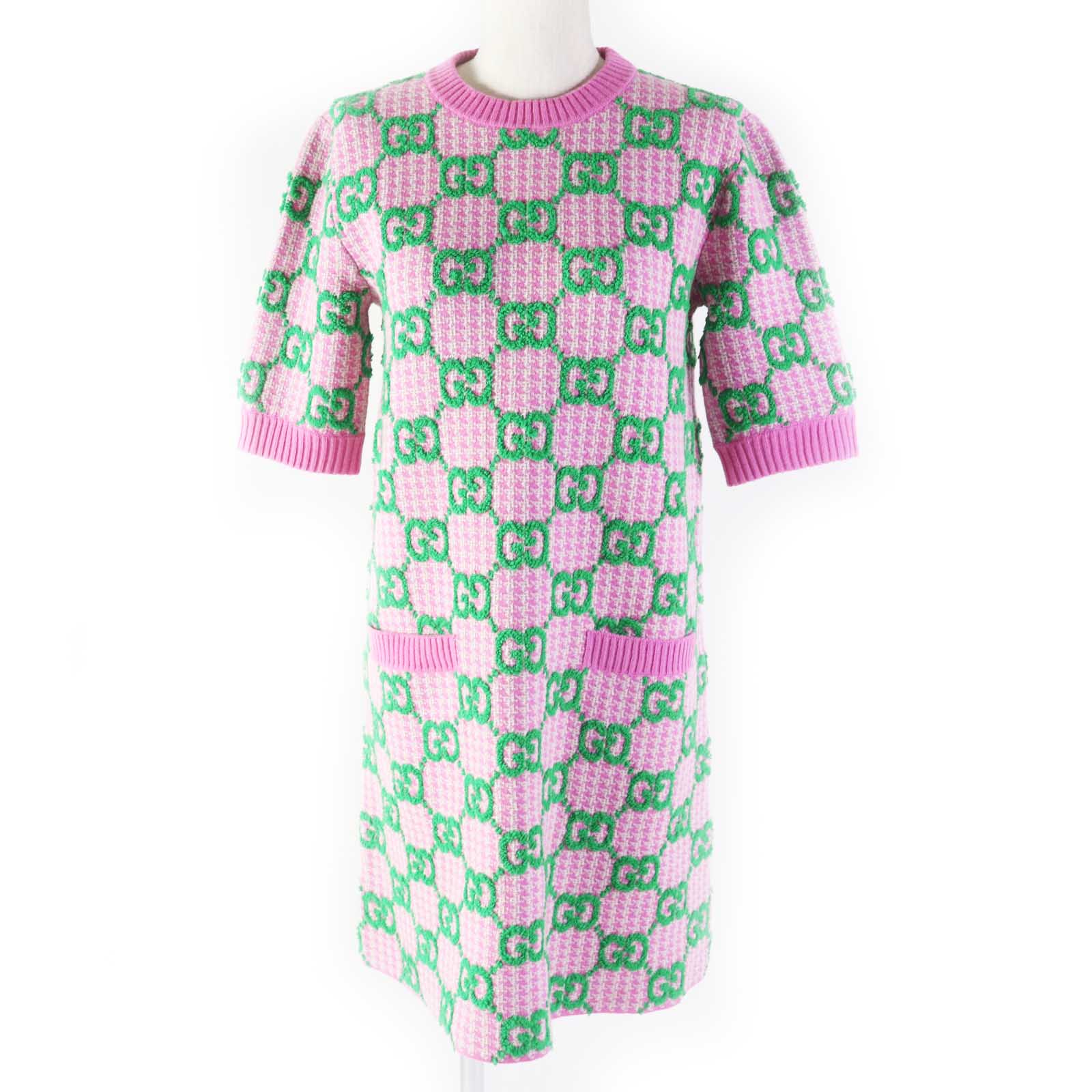 Gucci Wool GG Pattern Knit Dress Women