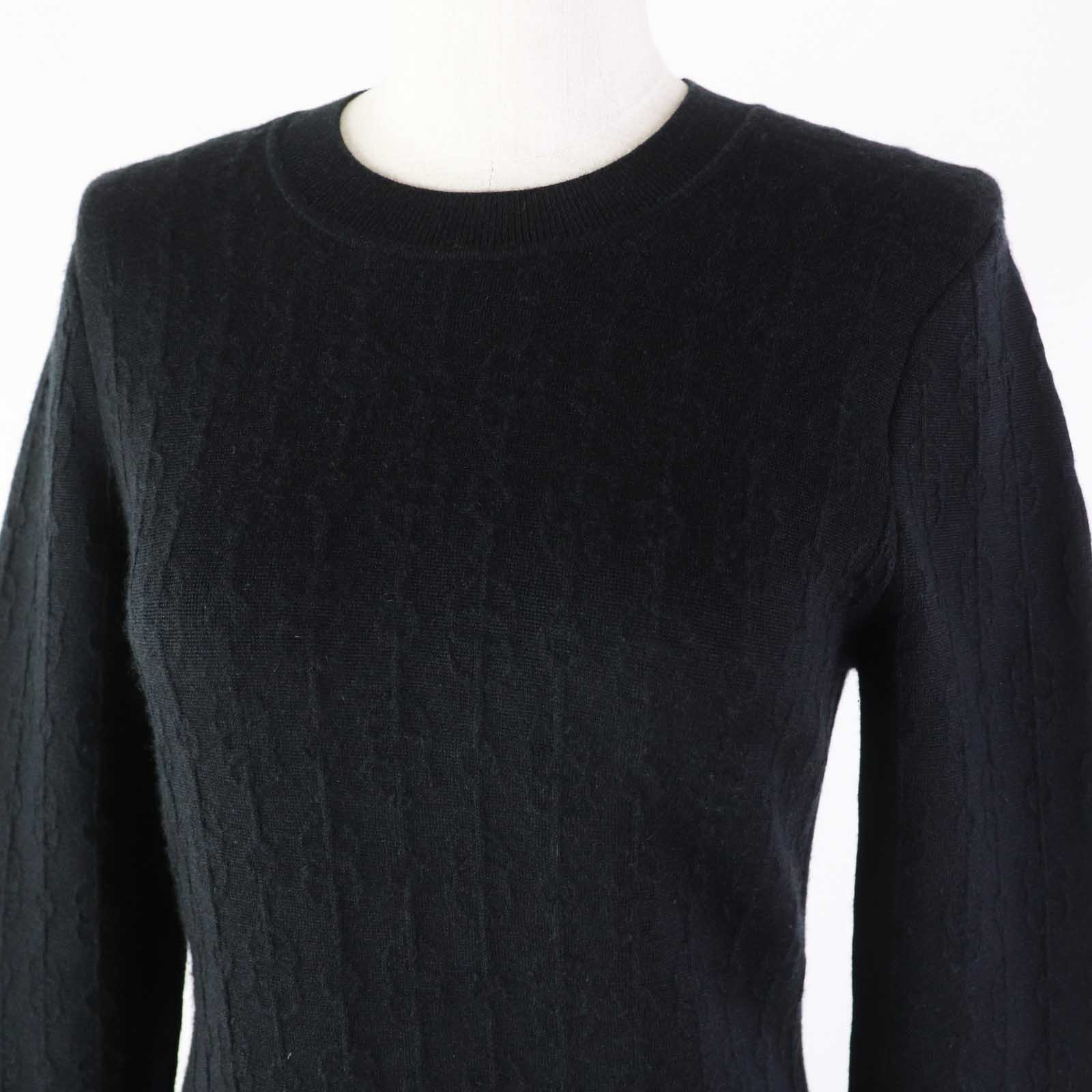 Hermes Cashmere Silk One Piece Dress Black 38