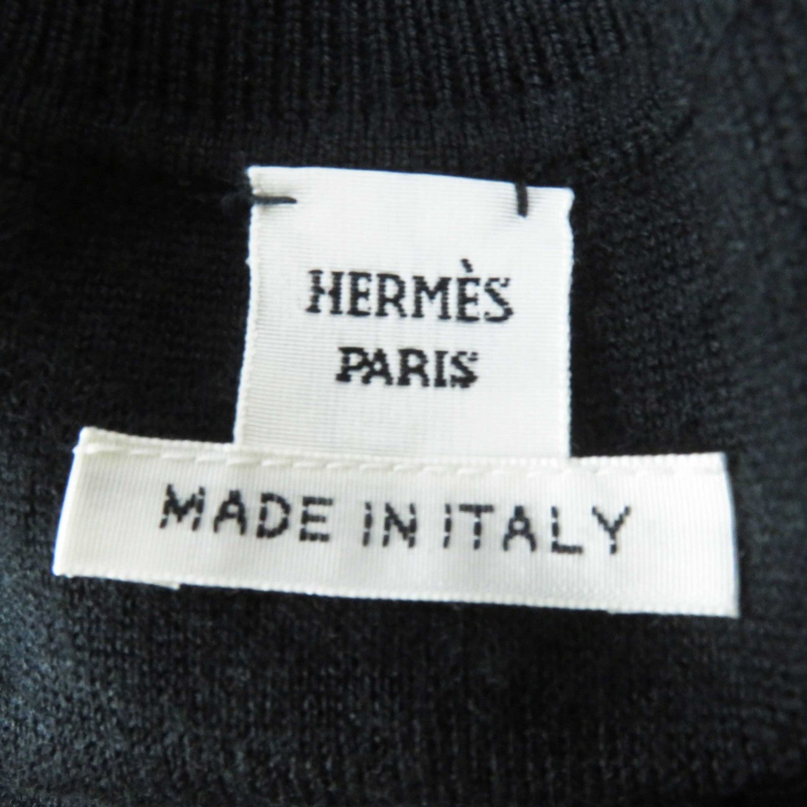 Hermes Cashmere Silk One Piece Dress Black 38