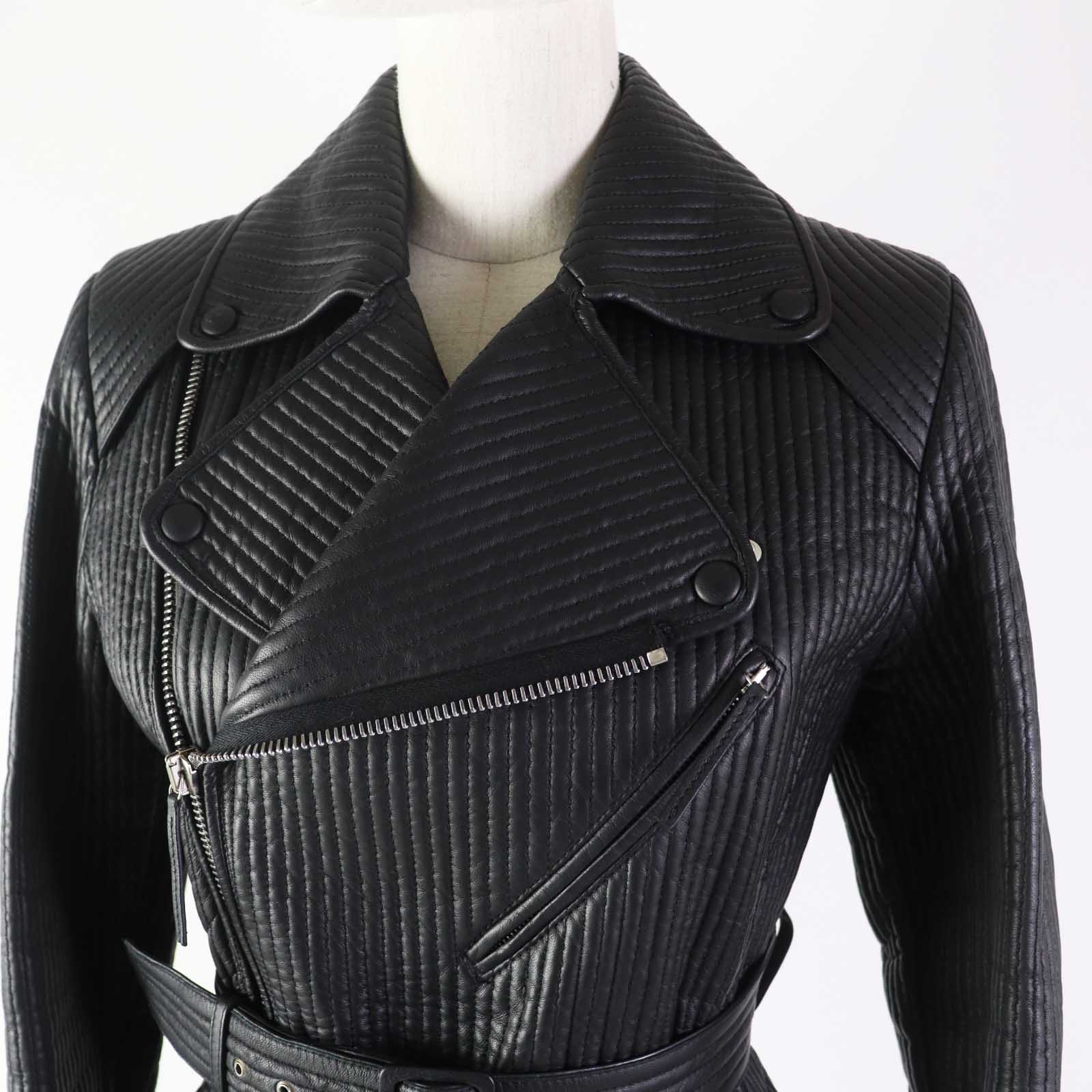 Jean-Paul Gaultier Lamb Leather Silk Riders Jacket Black