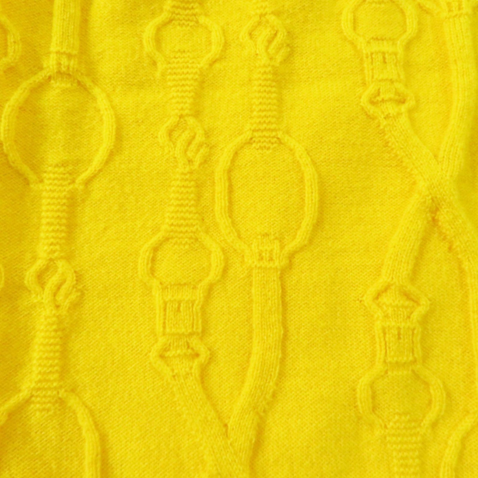 HERMES Cashmere Knit Tight Skirt Yellow 34