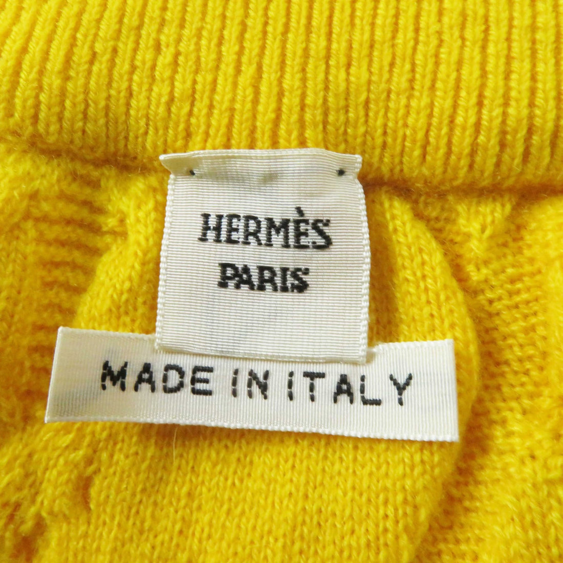 HERMES Cashmere Knit Tight Skirt Yellow 34