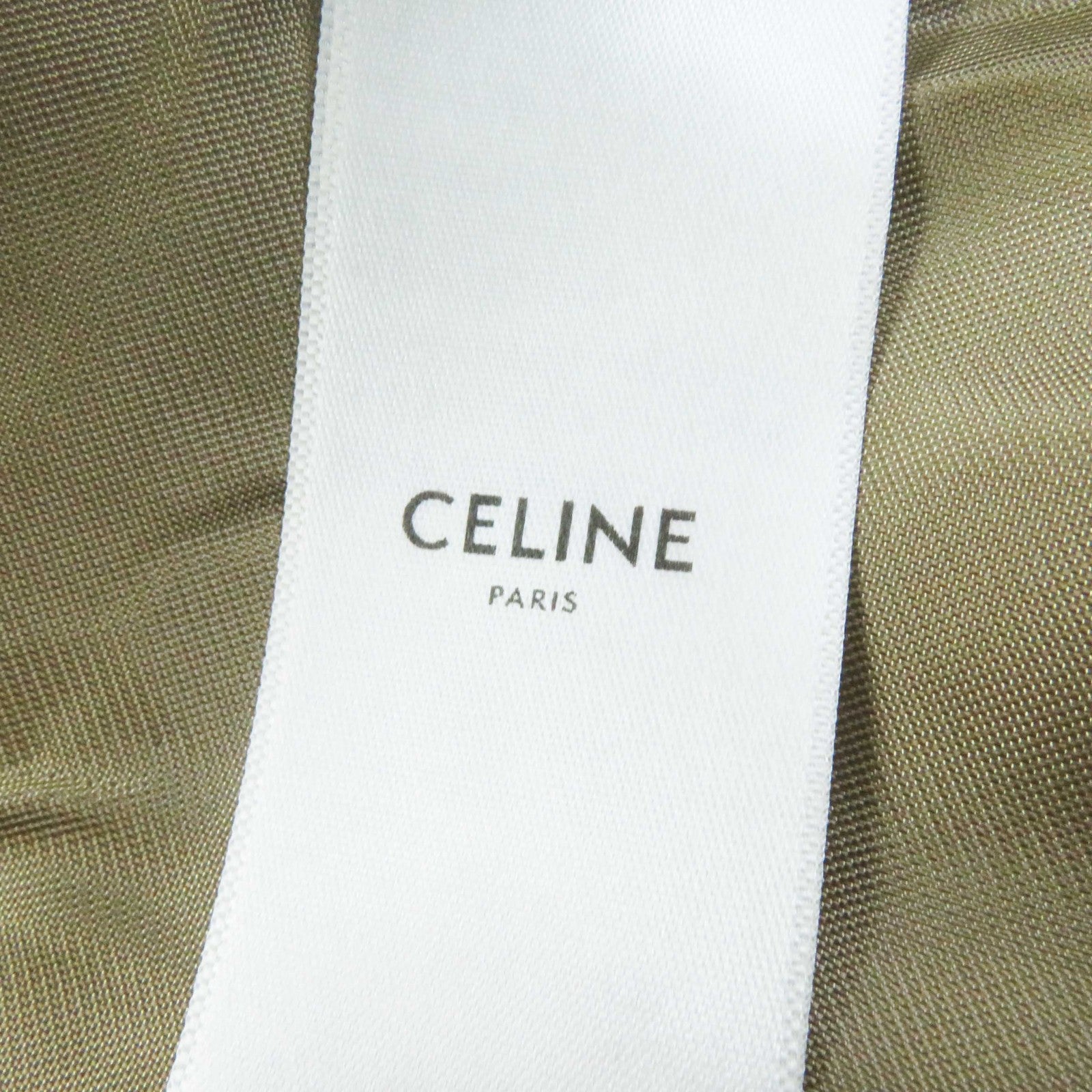 Celine Goatskin Logo Button Belted Long Coat