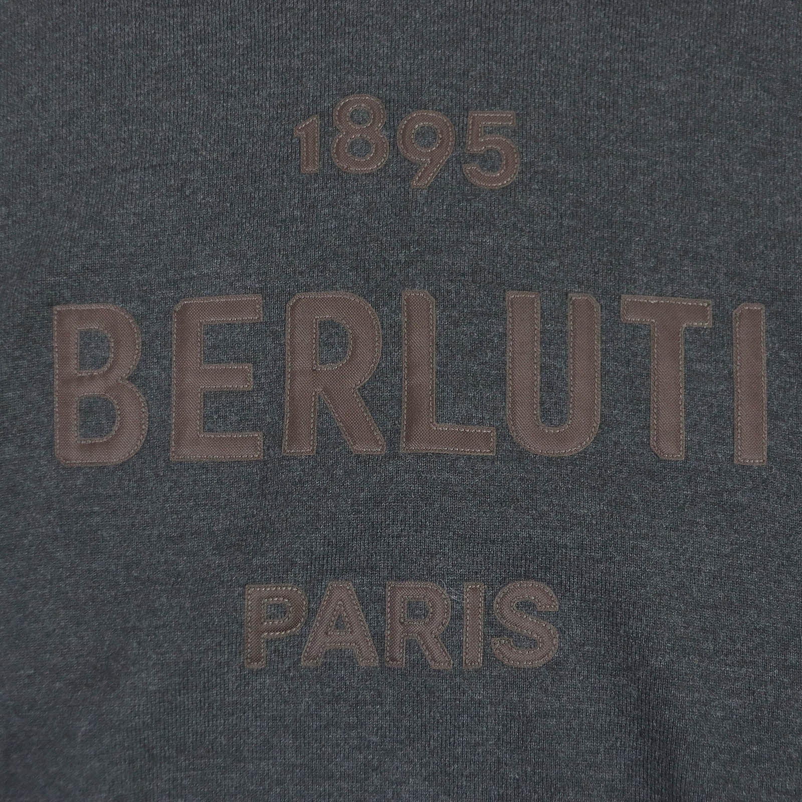 Berluti Wool Logo Patch Pullover Hoodie Dark Gray XL