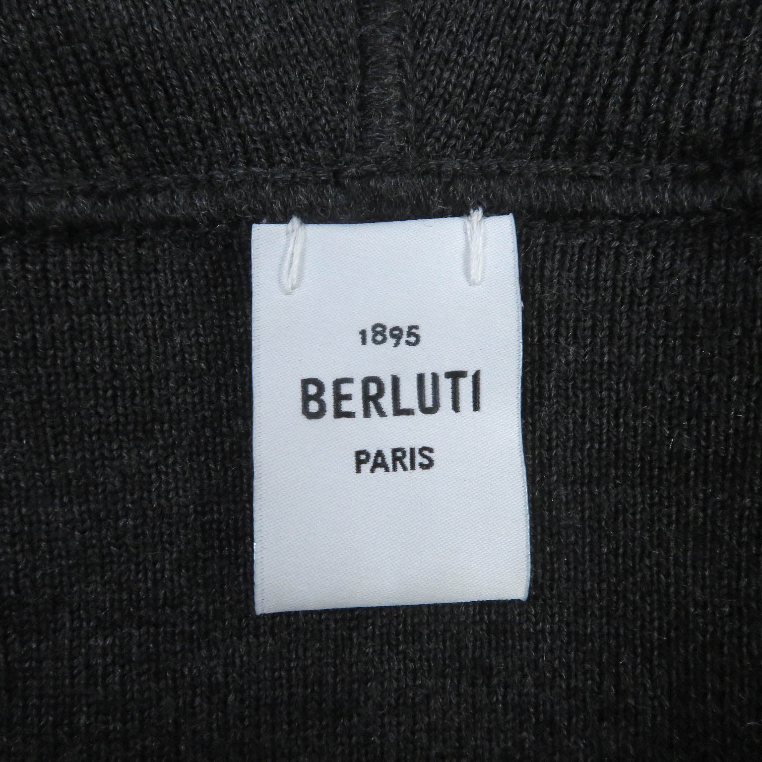 Berluti Wool Logo Patch Pullover Hoodie Dark Gray XL