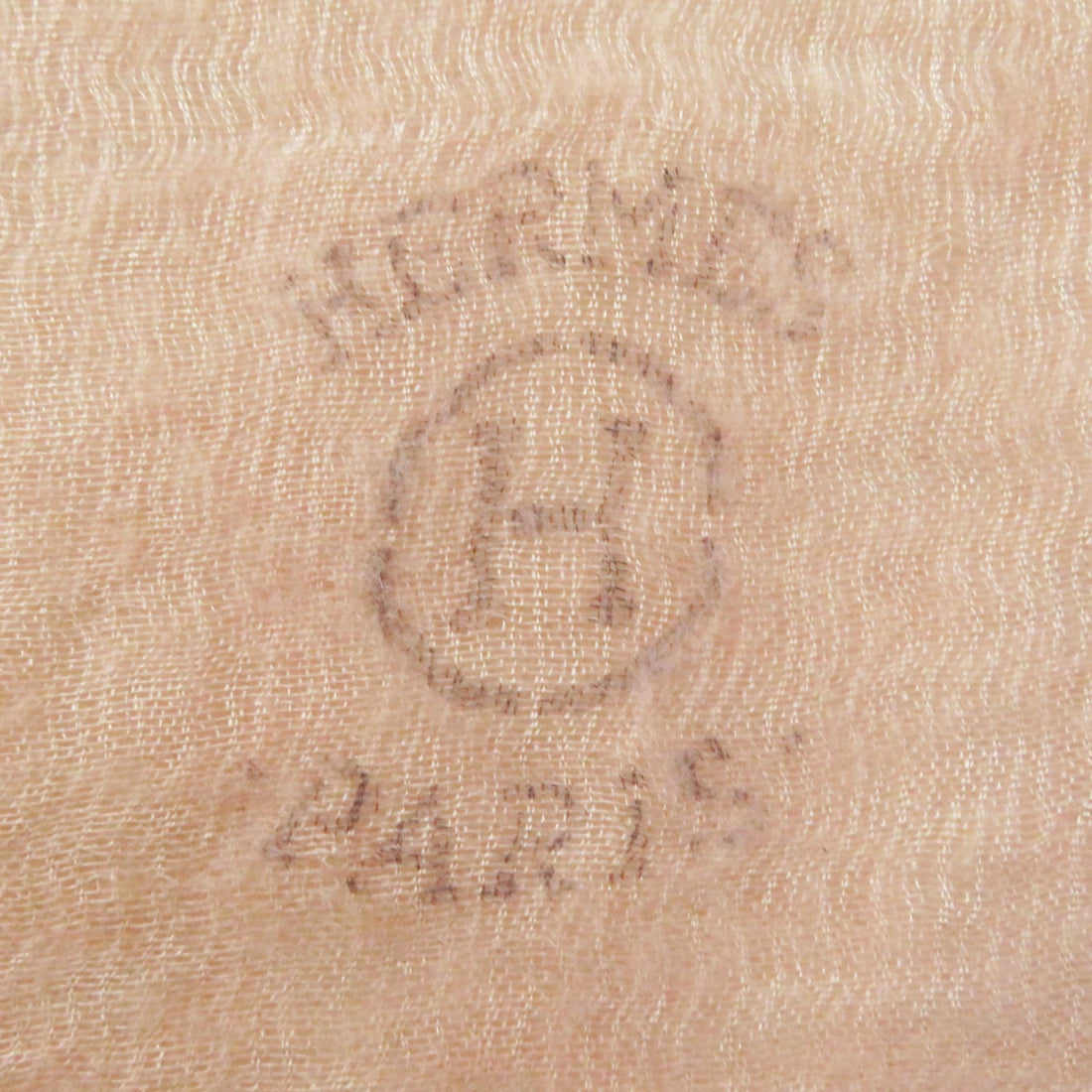 HERMES Cashmere Silk Logo Scarf Pink