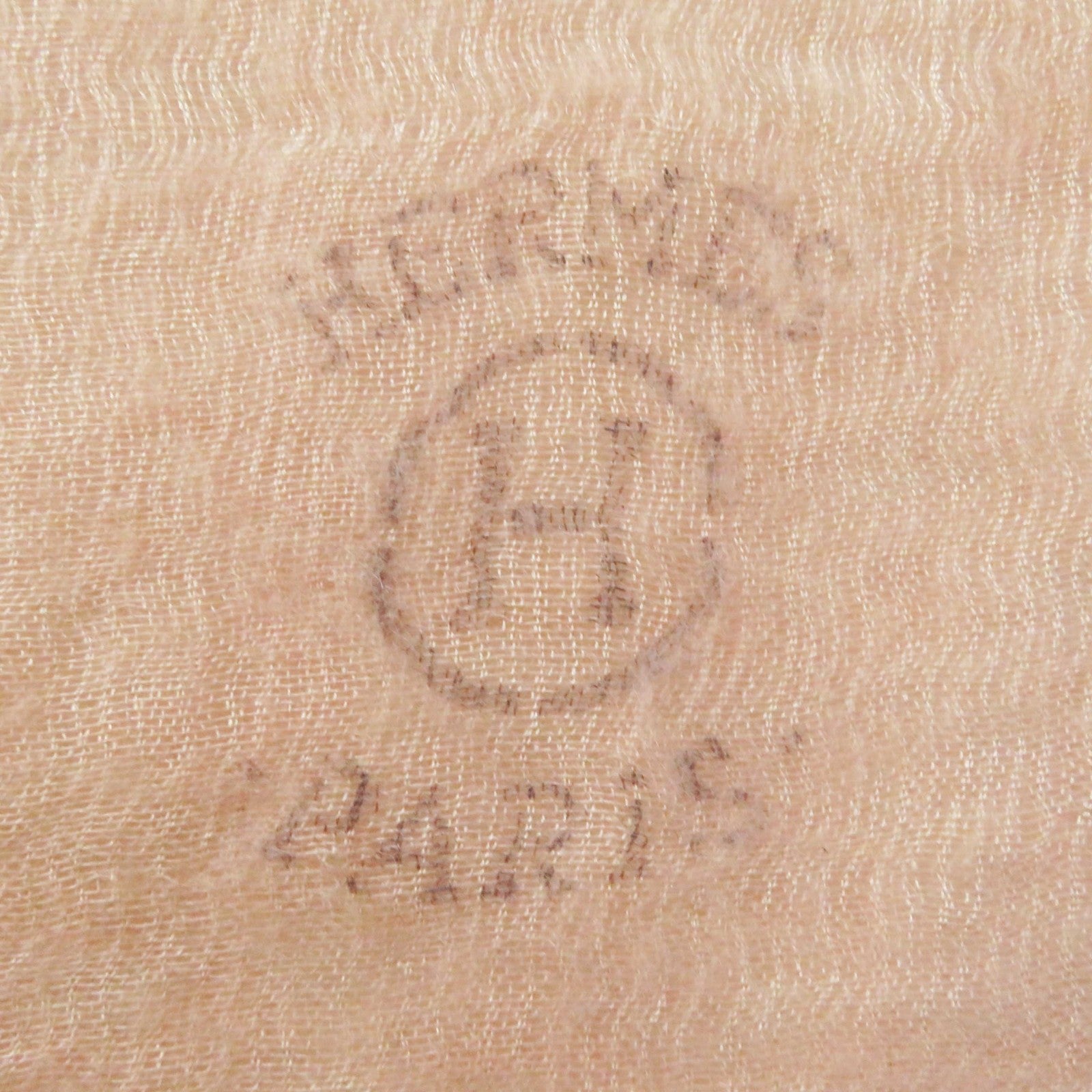 HERMES Cashmere Silk Logo Scarf Pink