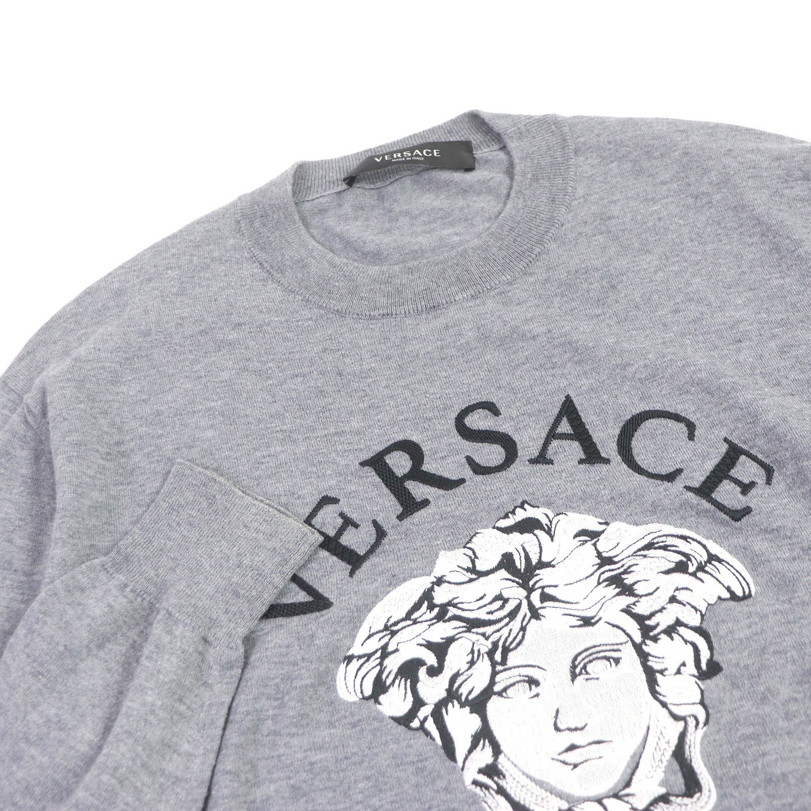 Versace Medusa Knit Sweater Gray 46