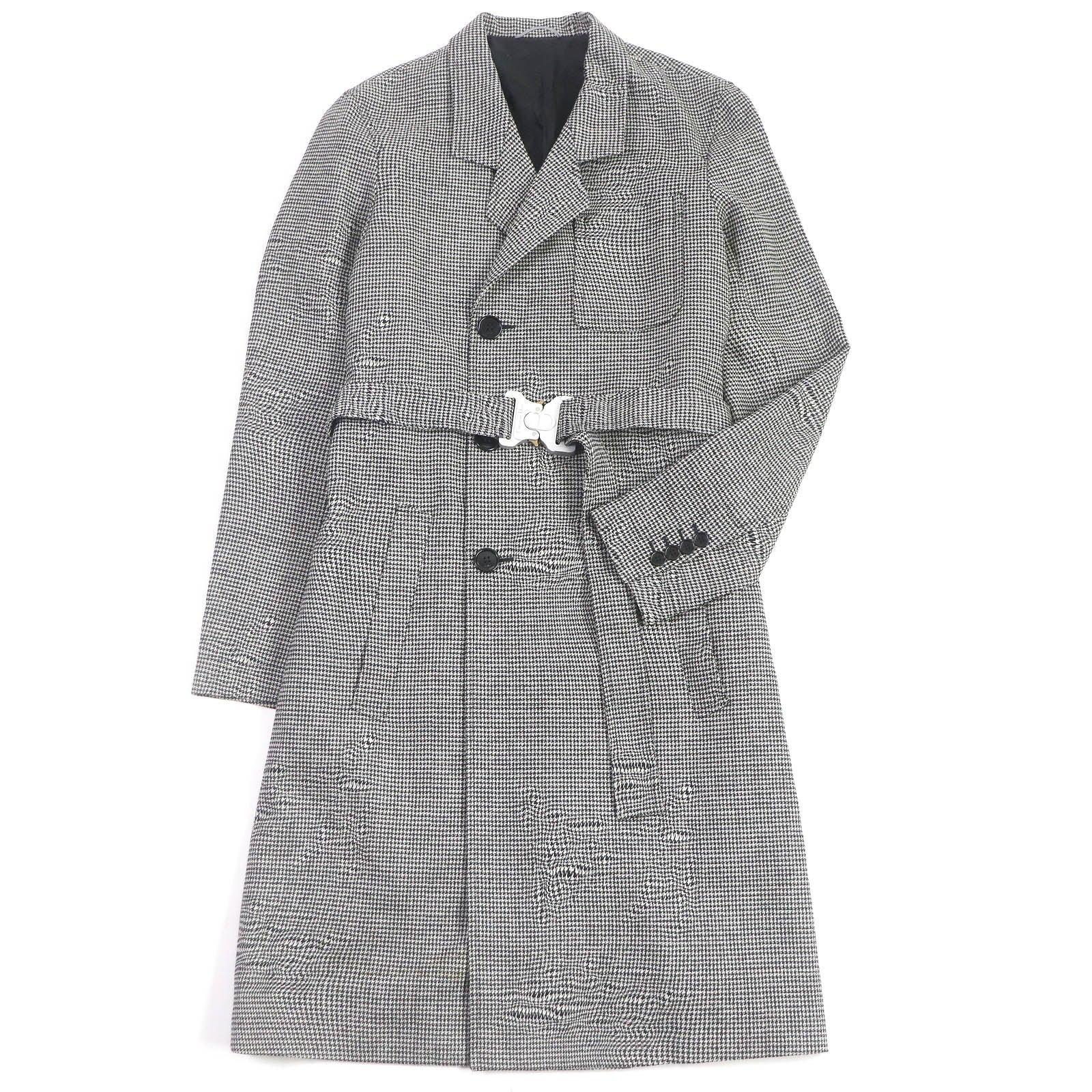 Dior Wool Houndstooth Chesterfield Coat 44