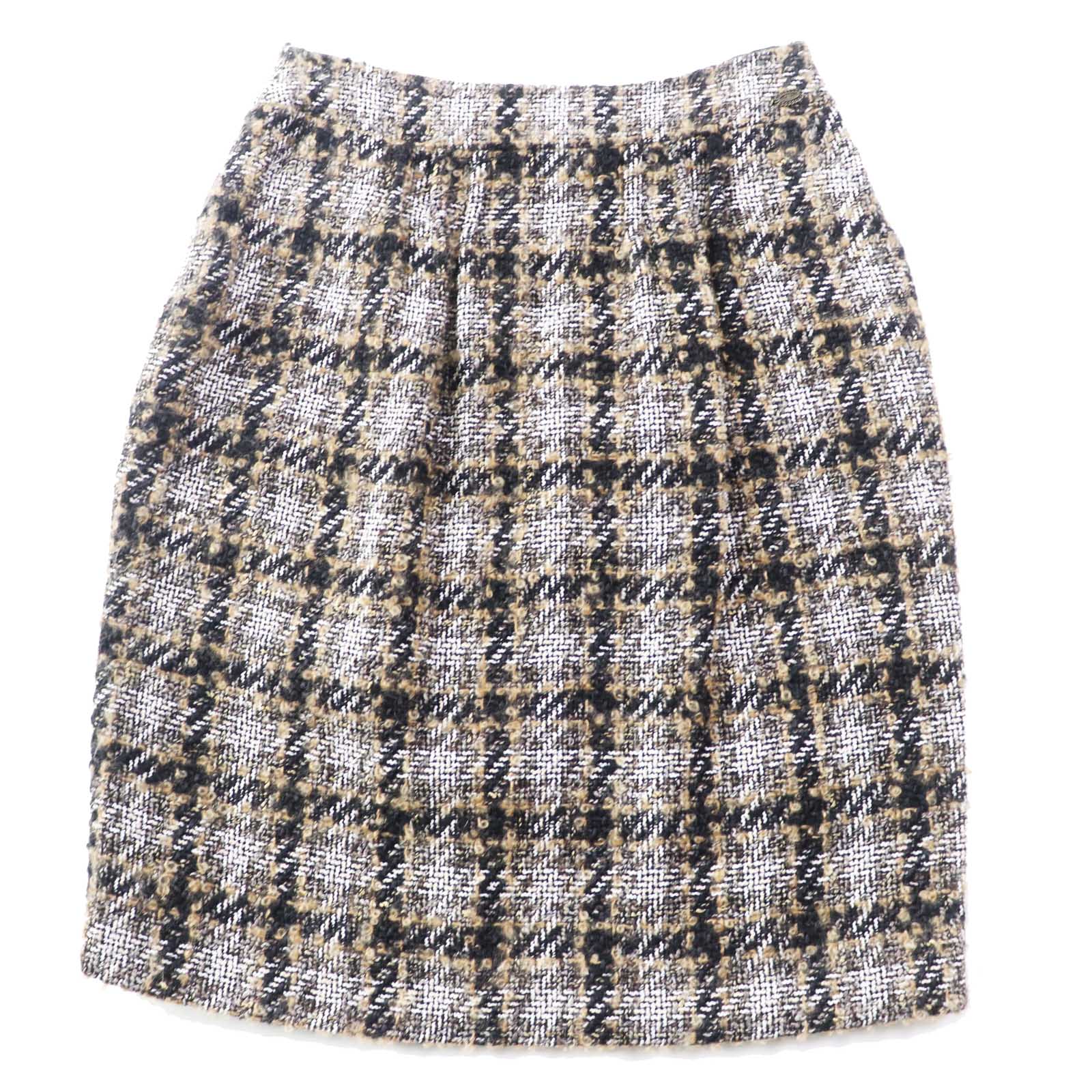 Chanel Tweed Skirt Wool Rayon Acrylic Mohair