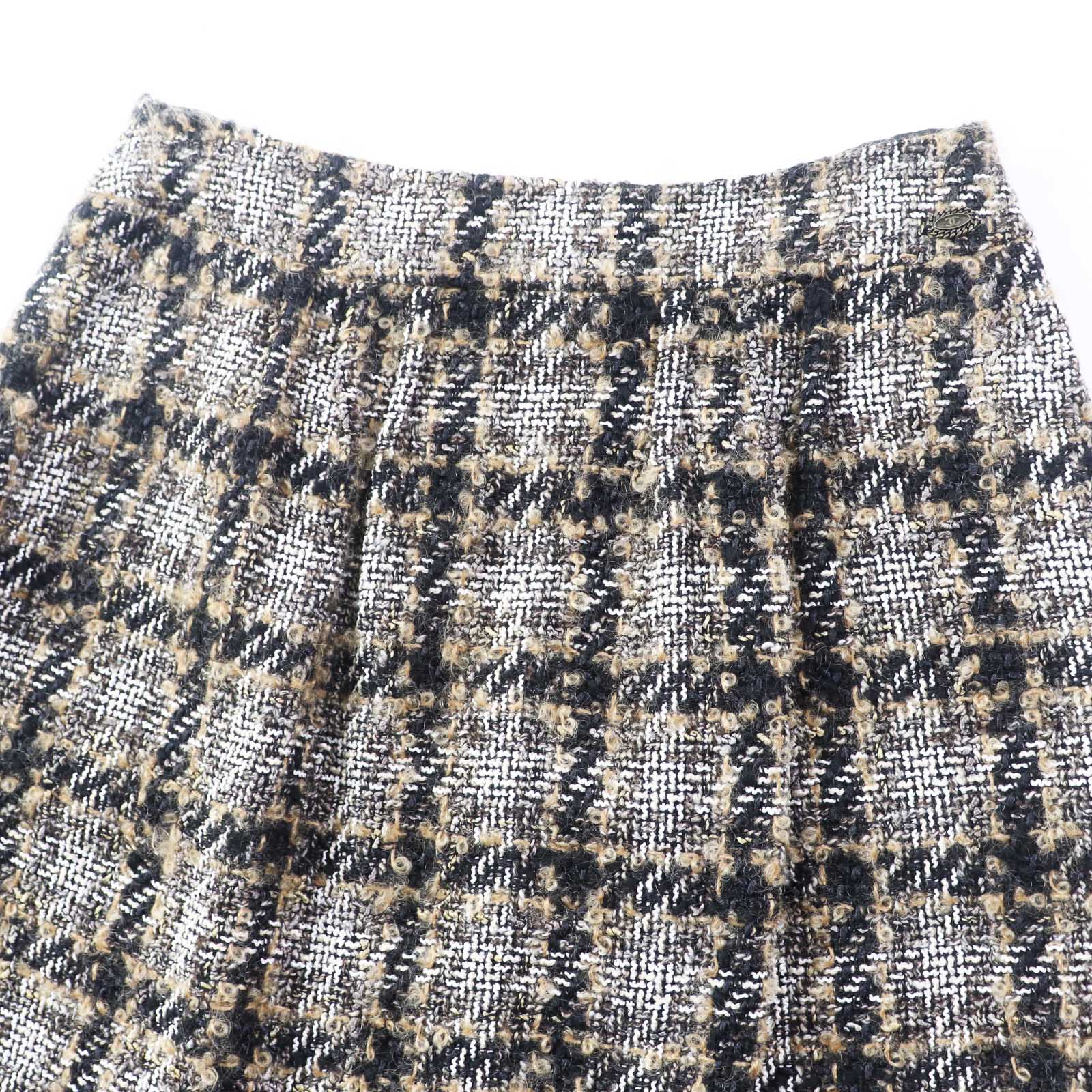 Chanel Tweed Skirt Wool Rayon Acrylic Mohair