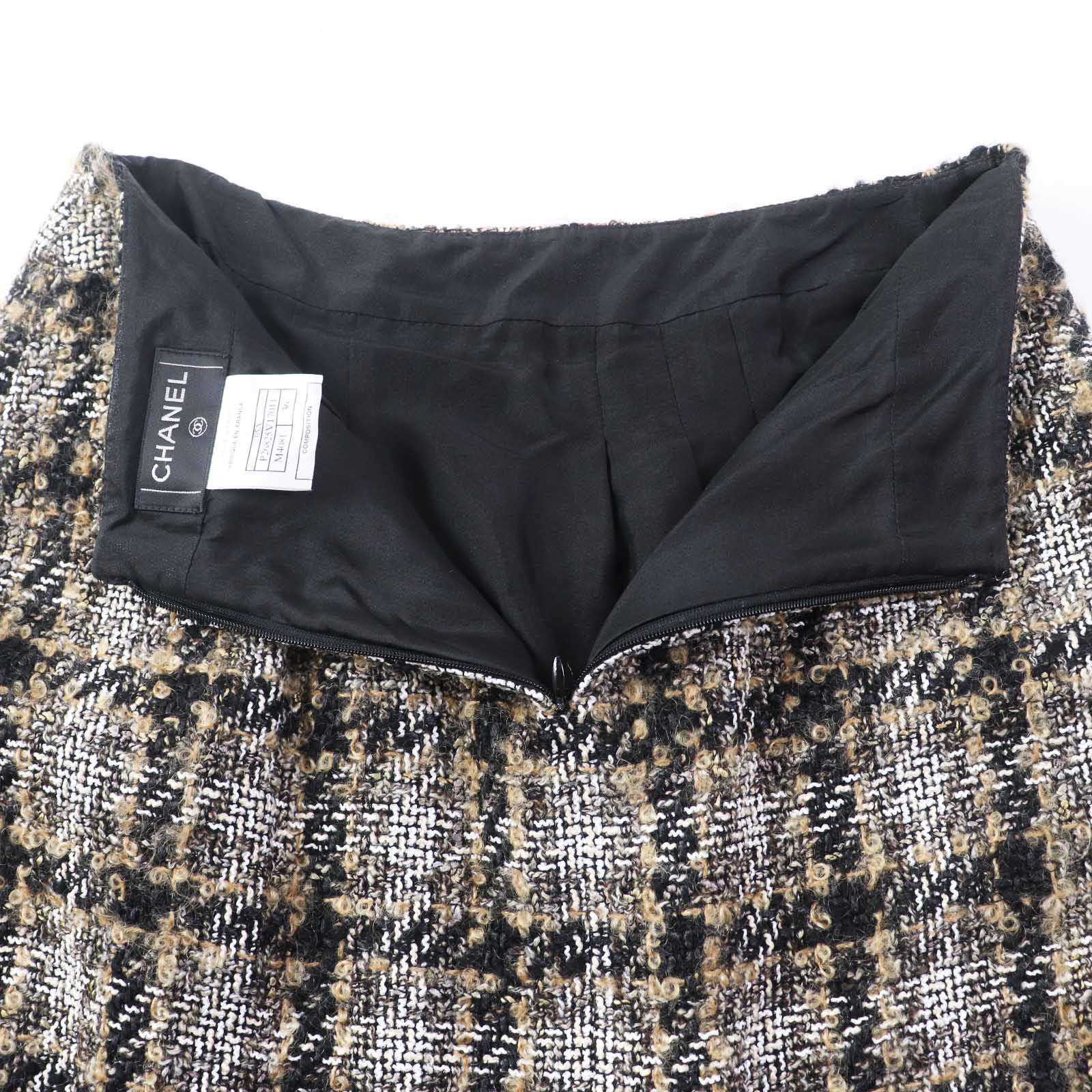 Chanel Tweed Skirt Wool Rayon Acrylic Mohair