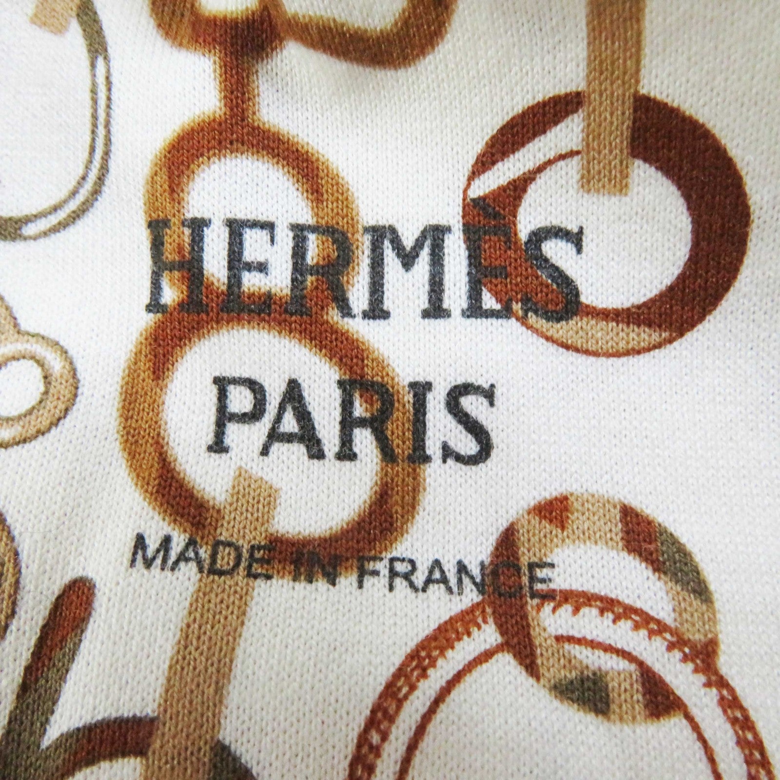 Hermes Cotton Short Sleeve T-shirt Ivory Brown