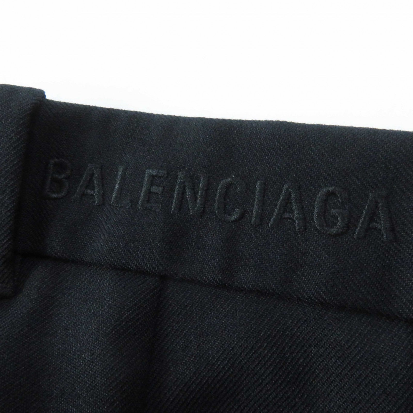 Balenciaga Wool Polyester Embroidered Logo Pants