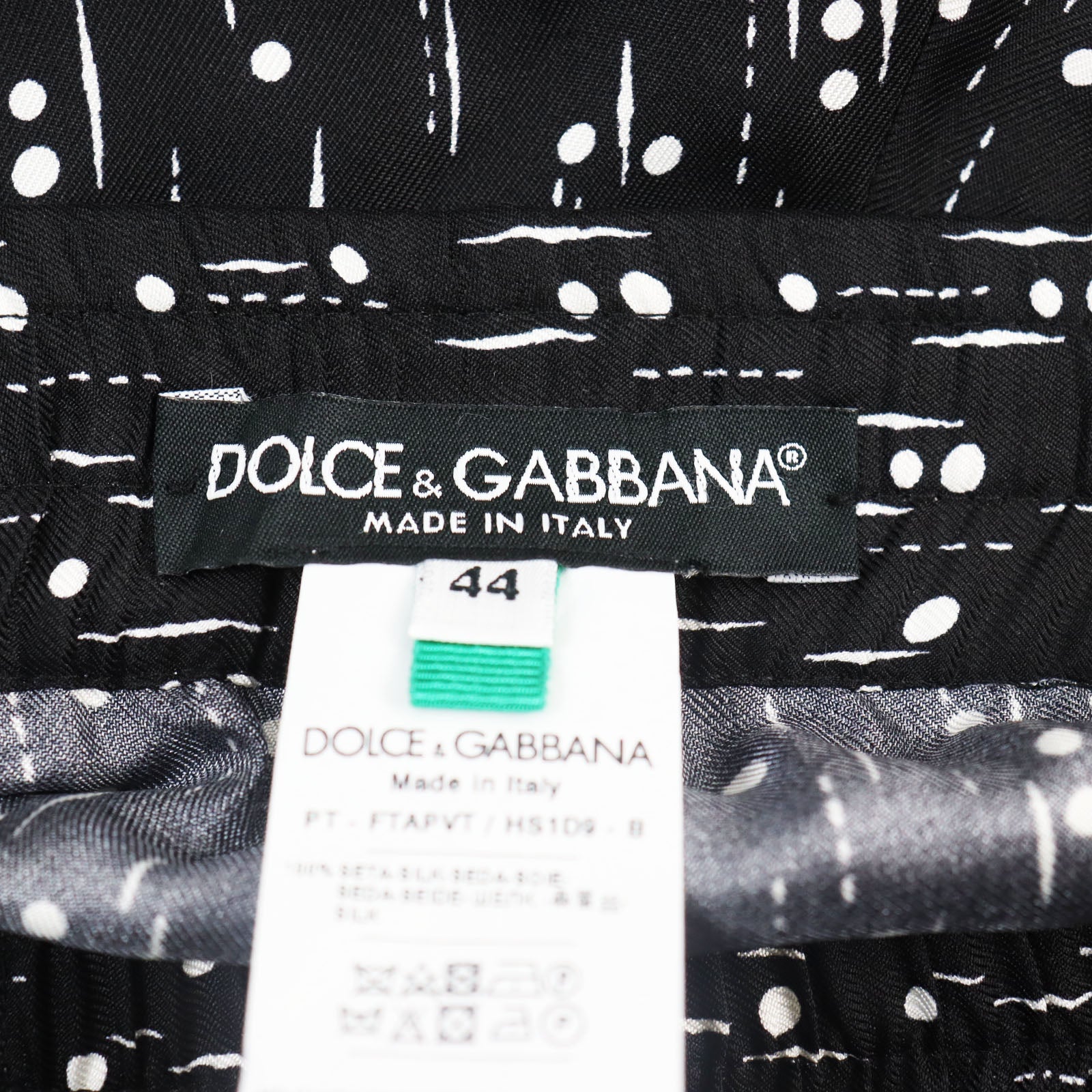 Dolce & Gabbana Silk Dot Side Line Pants