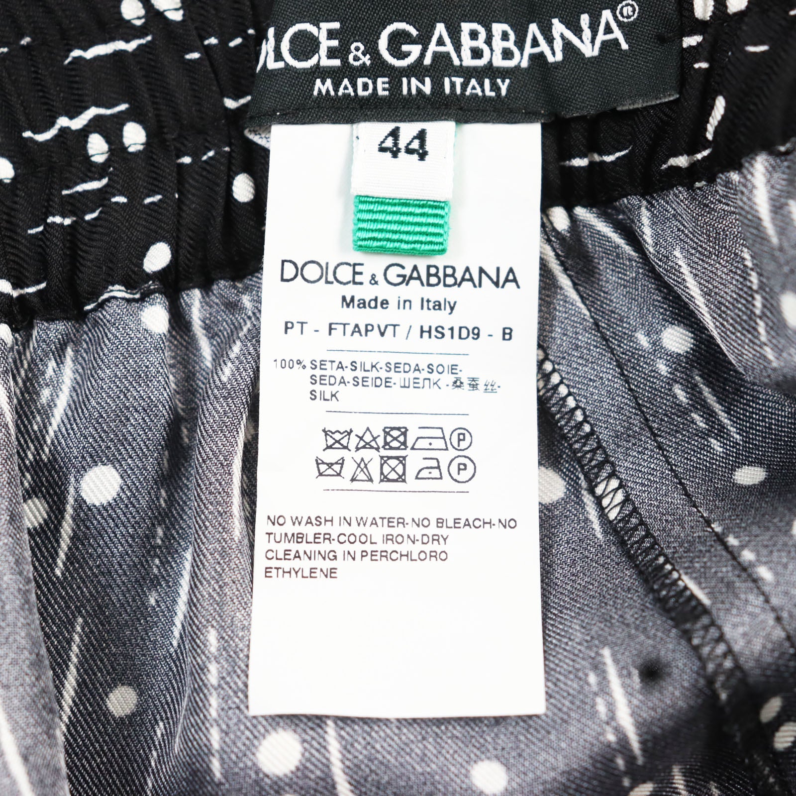 Dolce & Gabbana Silk Dot Side Line Pants