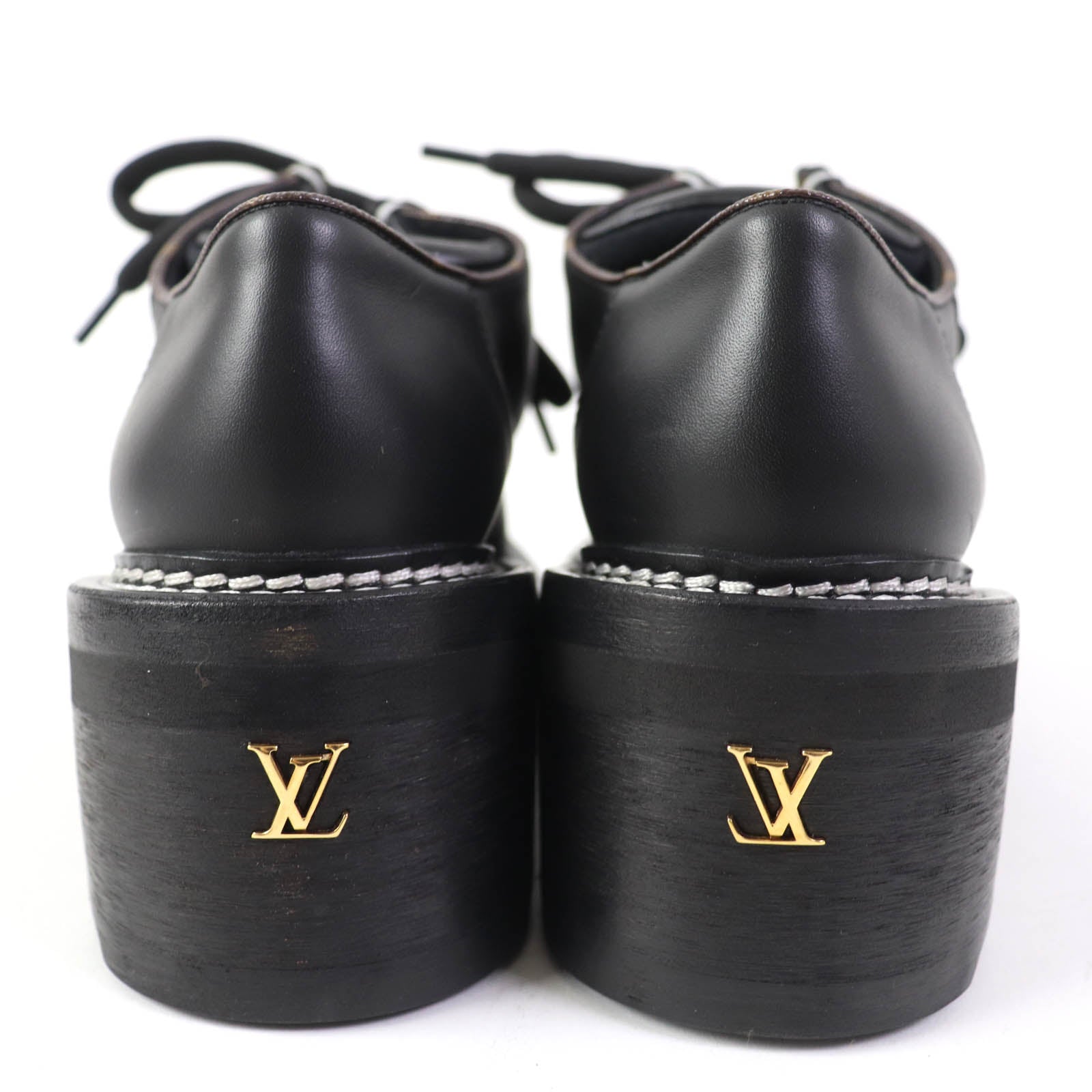 Louis Vuitton Bobur Line Derby Monogram Leather Shoes